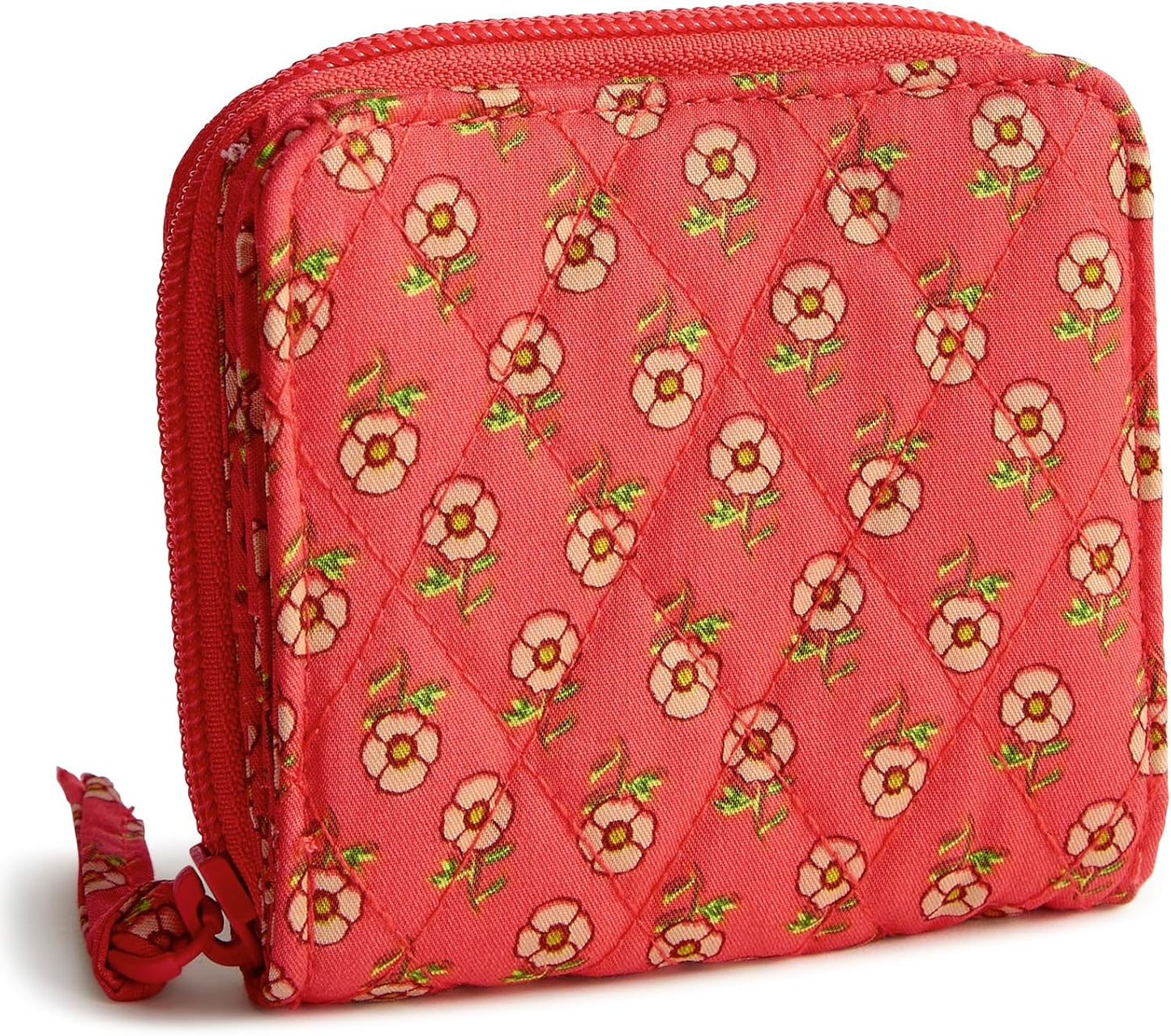 Vera Bradley Women's Premium Cotton Small Zip-Around Wallet, Peacoat, One Size