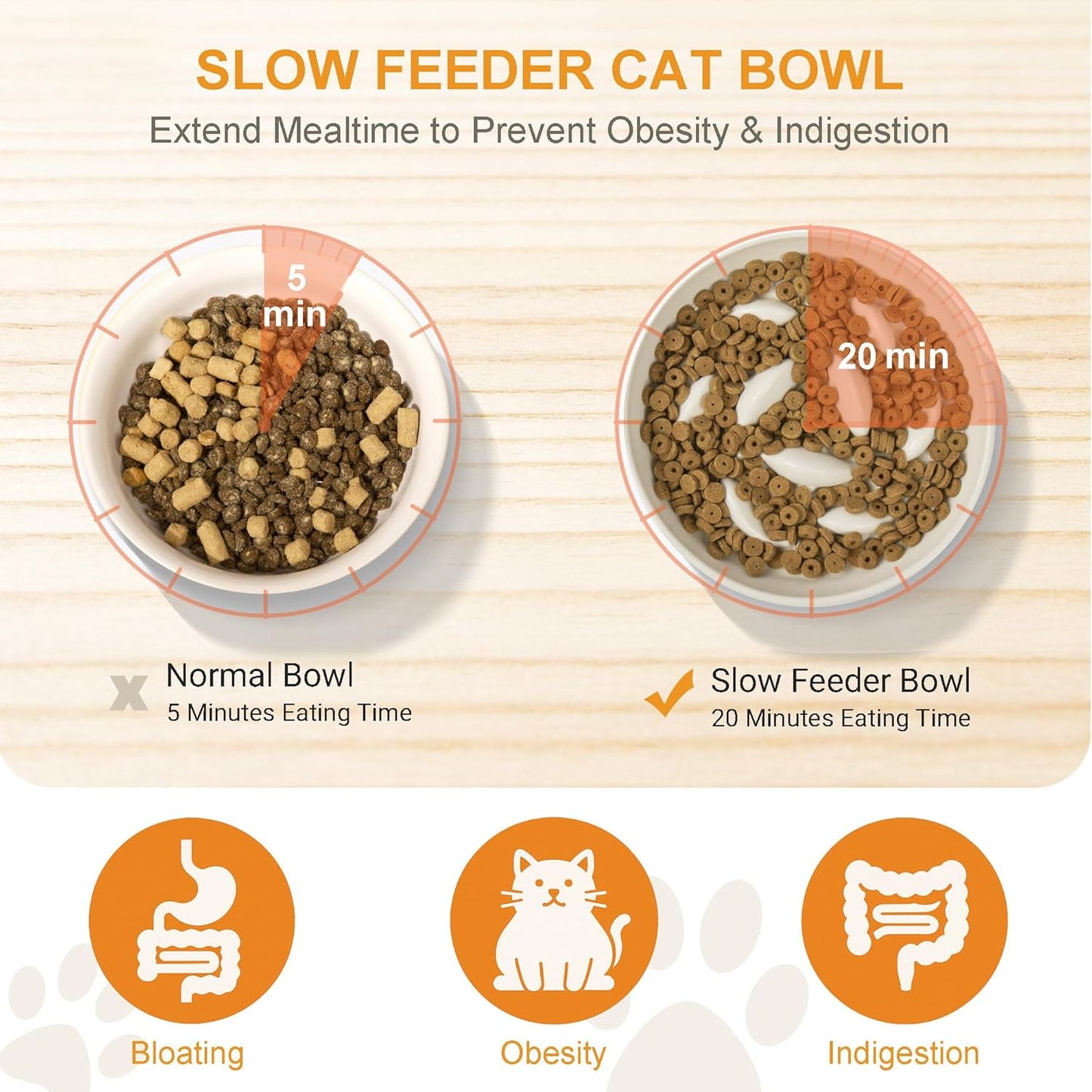 Anti-Bloat Ceramic Slow Feeder Bowl - Fish Pool Design Interactive Puzzle Feeder for Cats & Small Dogs, Food-Safe Porcelain Healthy Eating Dish (Green-Ceramic)