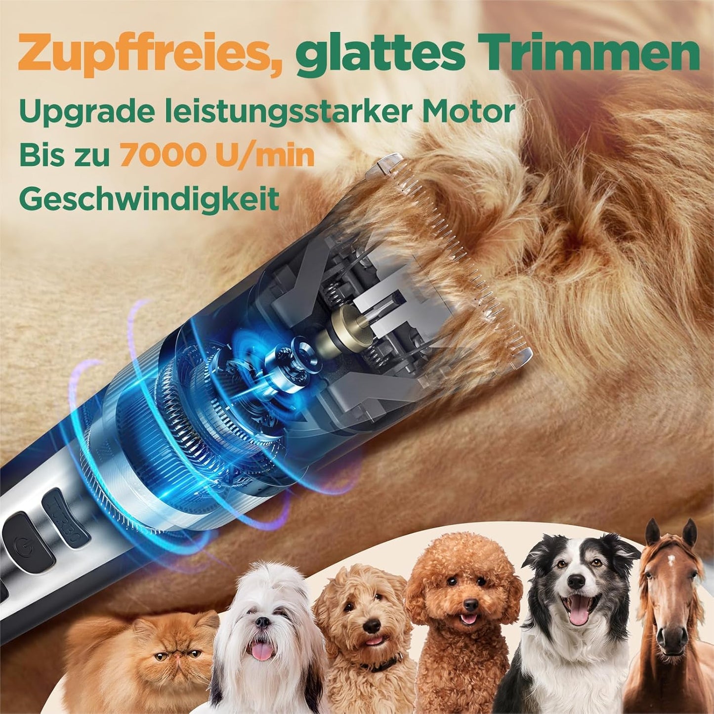 Gimars 2 in 1 Dog Clippers with Stainless Steel Dog Grooming Scissors Kits - Silver