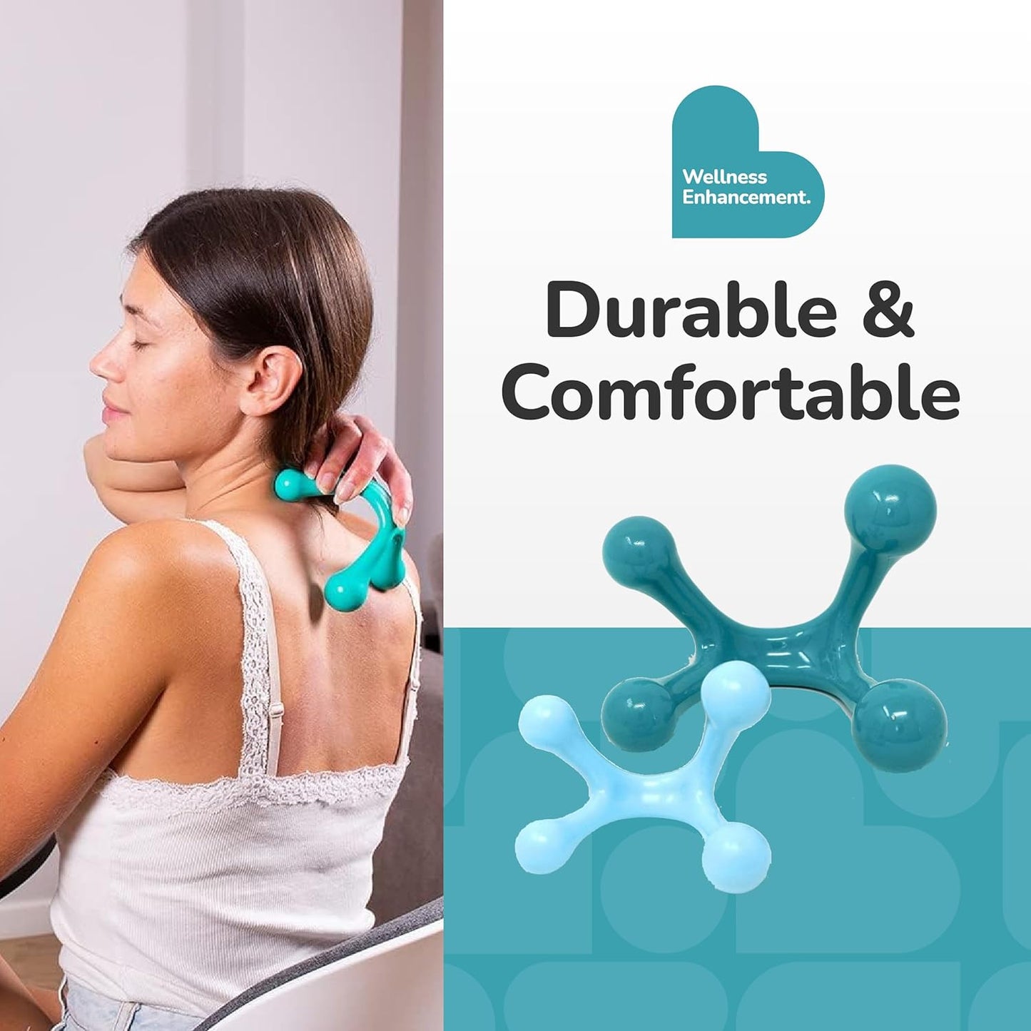 BioSwiss 2-Pack Handheld Full Body Massager, 4-Leg Pressure Point Tool for Back, Neck, and Shoulder, Includes 1 Large and 1 Small