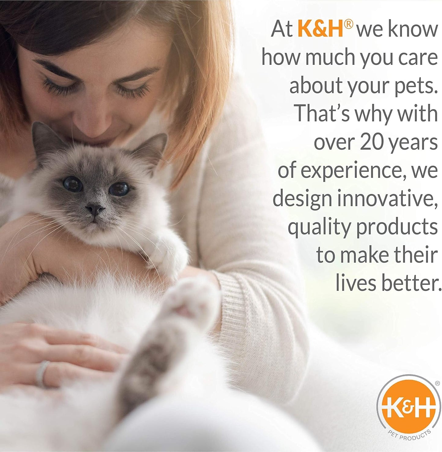 K&H Pet Products Kitty Sill Cat Window Perch for Large Cats, Orthopedic Window Hammock Bed Holds 40LBS, Washable Cover, Kitty Windowsill Bed Seat for Indoors - Gray Fleece, Unheated, 14 X 24in