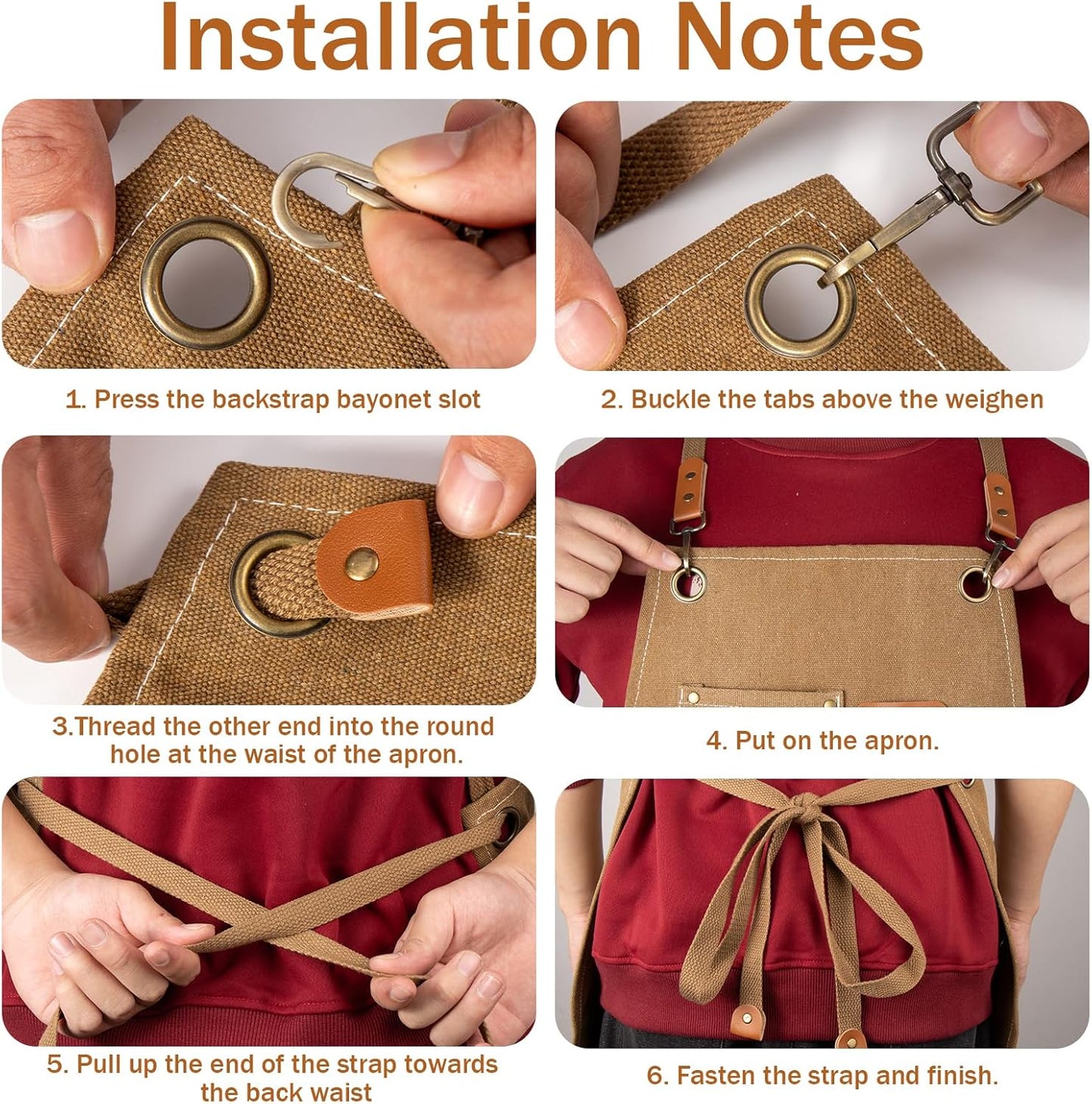Woodworking Apron Heavy Wax Canvas Work Apron