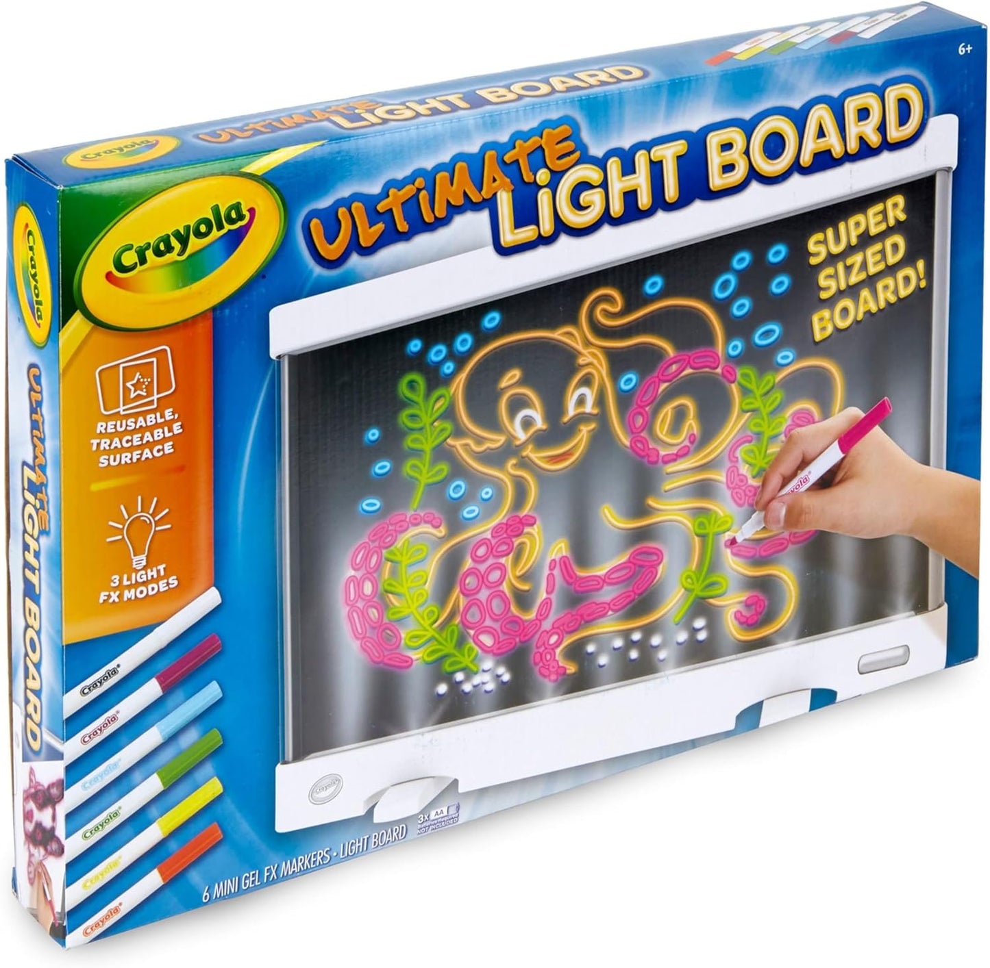 Crayola Ultimate Light Board - White, Kids Drawing Tablet, Gifts for Kids, LED Drawing Board, Sketching Art Projector, Toys for Boys & Girls, 6+