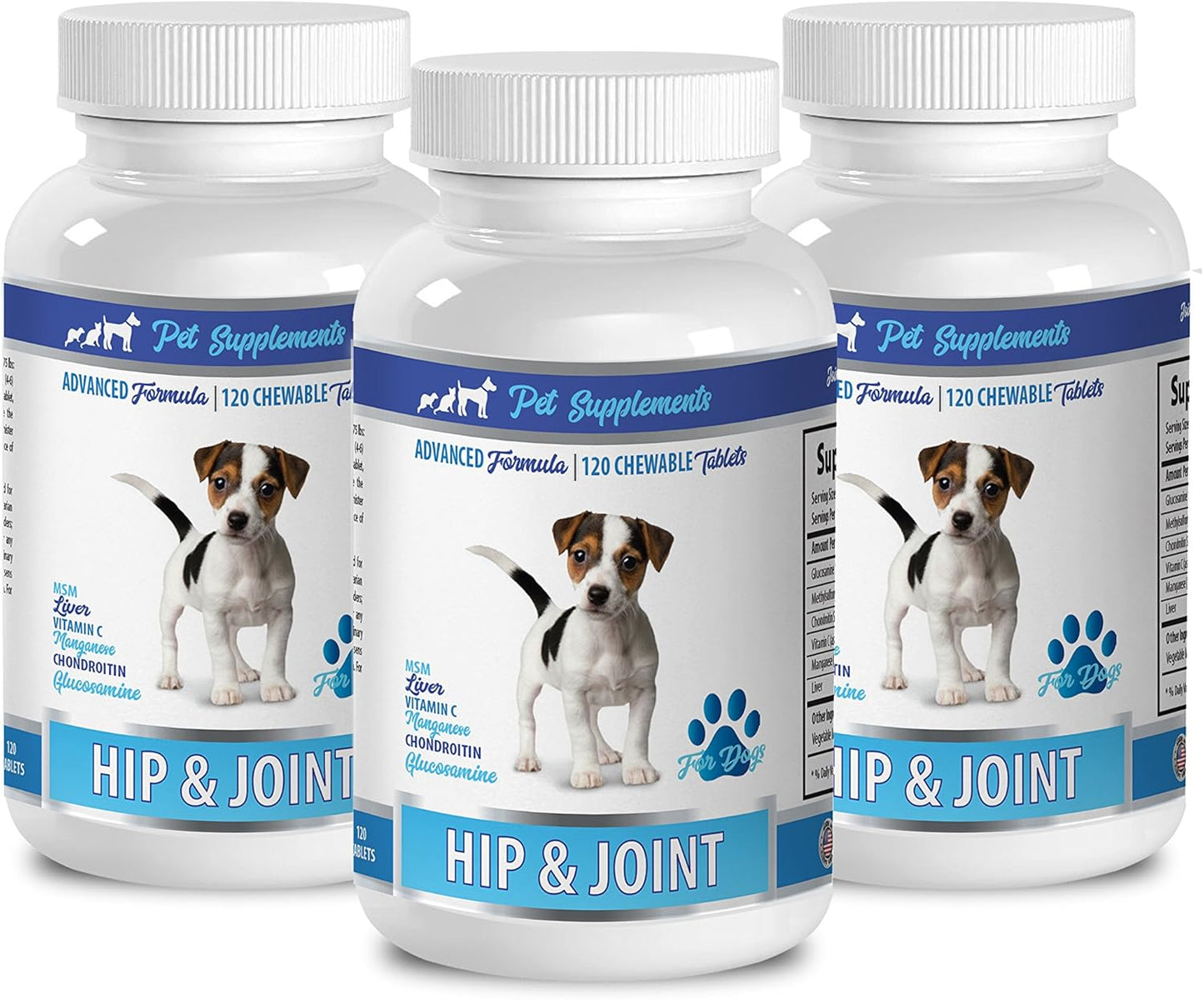 PET SUPPLEMENTS & NUTRITION LLC Dog Joint and Hip Treat - Dog Hip and Joint Health Formula - Stiff Joint Solution - Stronger Bones - Relief - Dog glucosamine Pills - 3 Bottles (360 Treats)