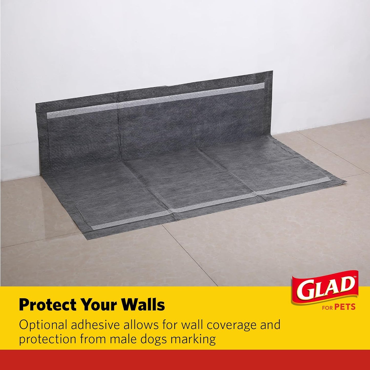 Glad for Pets Day to Night Activated Carbon Puppy Training Pads, Odor Control Disposable Dog Pads with Adhesive and Wall Protection, Leak Proof and Super Absorbent, 30 x 36 Inch, 24 Count
