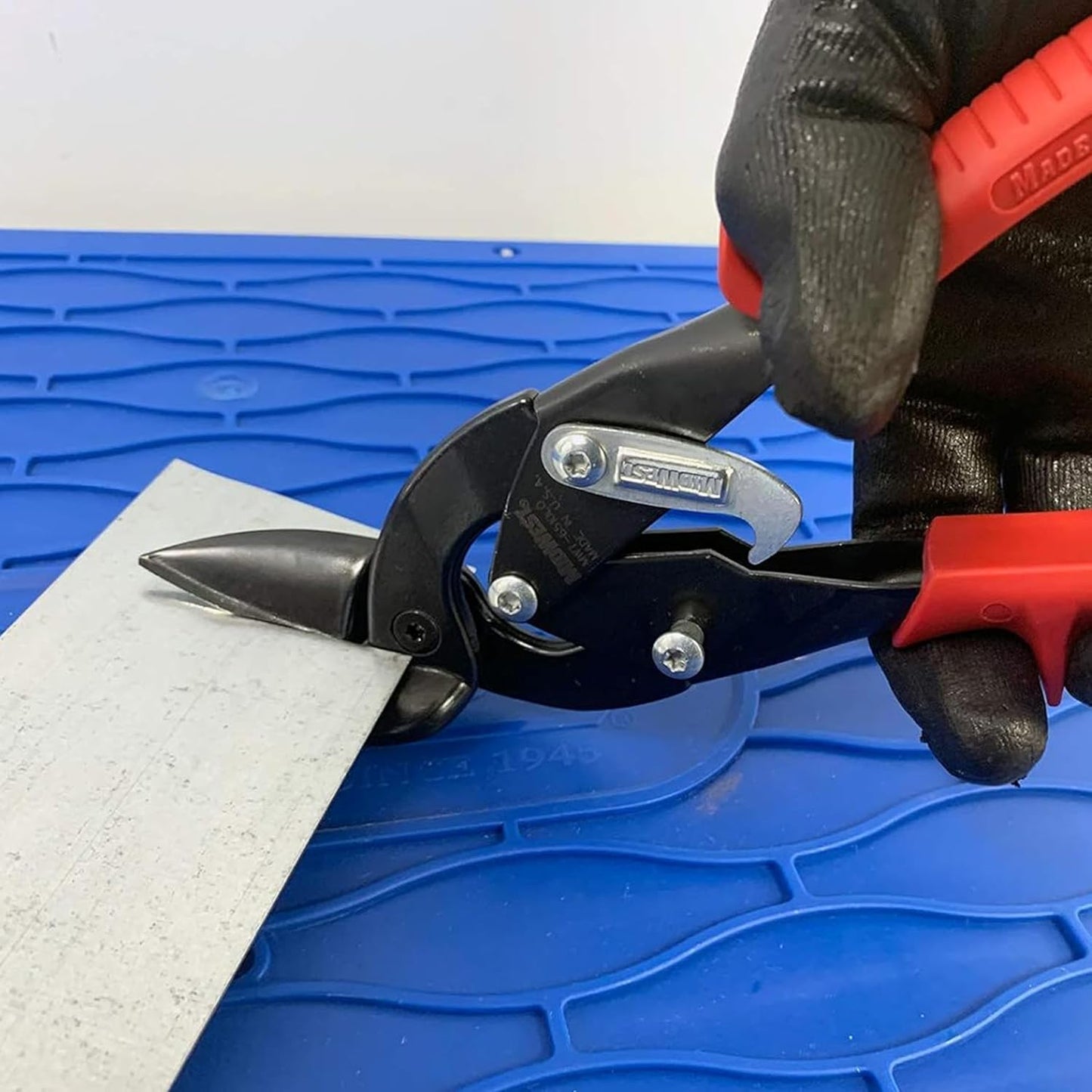 MIDWEST Blackout Series Aviation Snip - Left and Right Cut Offset Tinner Shears, Made in the USA - MWT-6510CO-NP