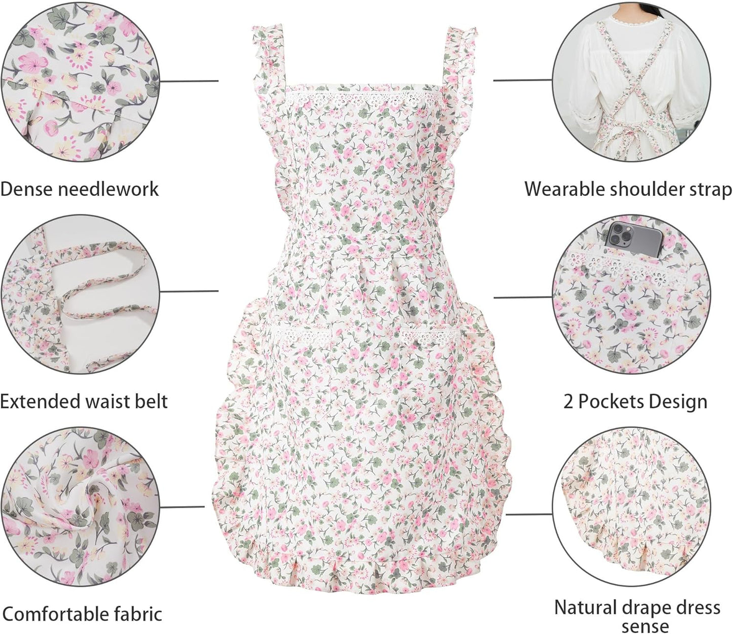 Funny Aprons for Women with Pockets, Kitchen Cooking Grilling Bbq Cute Chef Apron, Mothers Day Birthday Gifts for Women