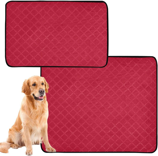 Red Solid Color Washable Pee Pads for Dogs Cats, Reusable Puppy Pads Absorbent Non-Slip Waterproof Pet Training Pads for Potty Training, Playpen, Crate