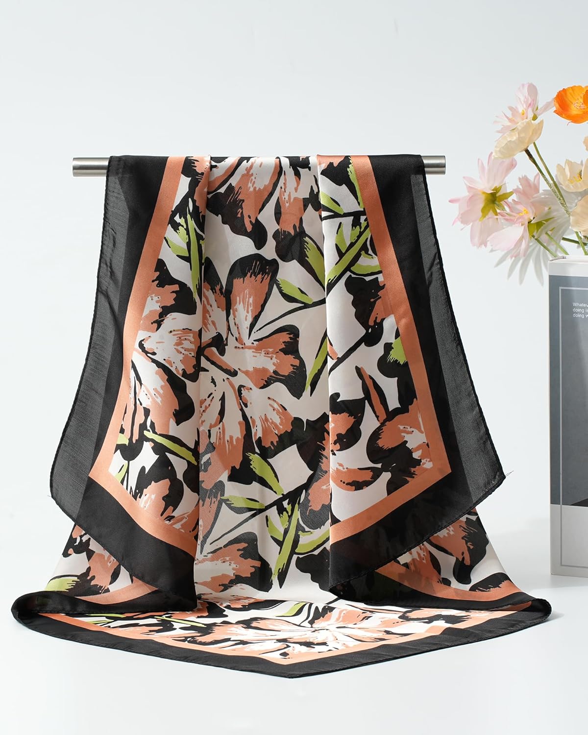 CHLINS 4 PCS 27.5 Inches Satin Head Scarf Silk Scarf for Women Lightweight Hair Bandanas Head Scarves Neck Scarf Hair Wrap