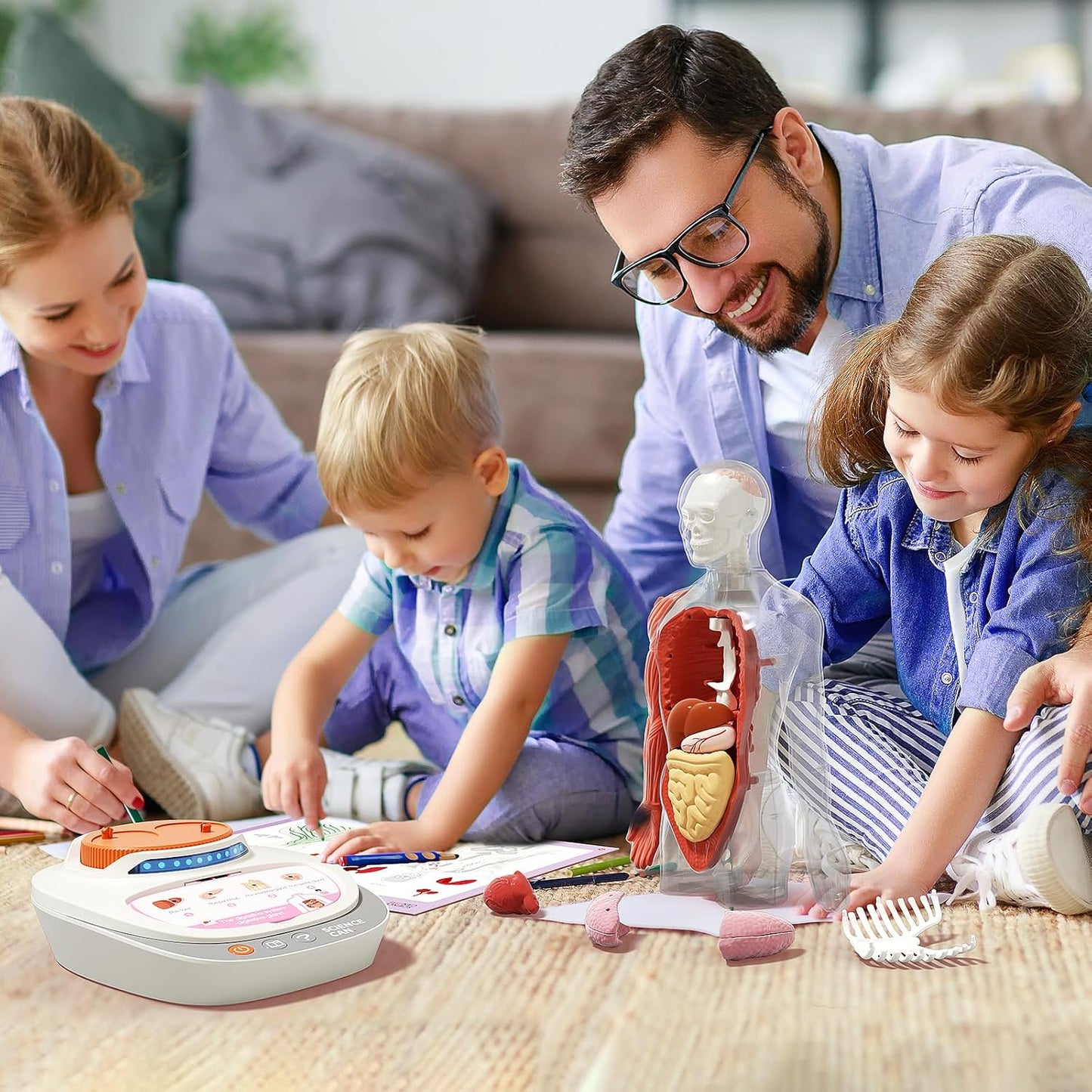 Science Can Human Body Model for Kids, Interactive Human Anatomy Talking Model - 11 Inch Realistic Anatomical Assembly Kit, 15PCS Removable Parts & Guide, Educational STEM Toys Gifts for Kids Aged 6+