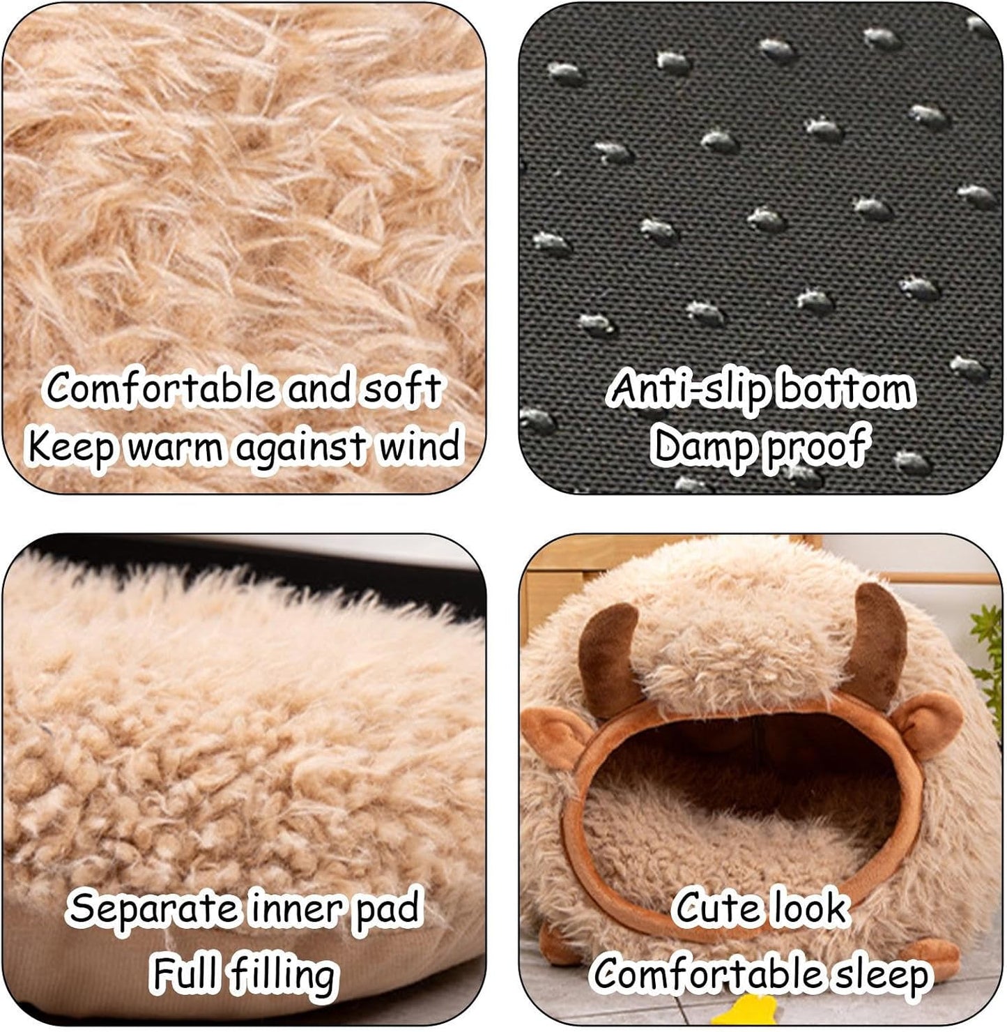Cat Cave Bed for Indoor Cats, Winter Shaped Cat Cave, Semi Enclosed Indoor Cats Nest, Dog Tent Bed with Cover for Indoors and Outdoor Play, Pet Sleeping Space and Small Dogs
