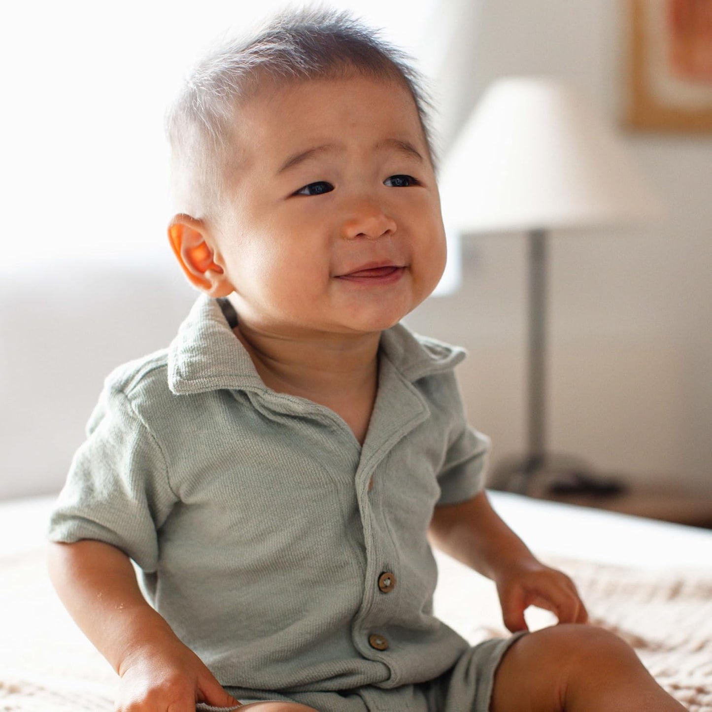 Burt's Bees Baby baby-boys Polo Rompers, 100% Organic Cotton One-piece Coverall and Layette Set