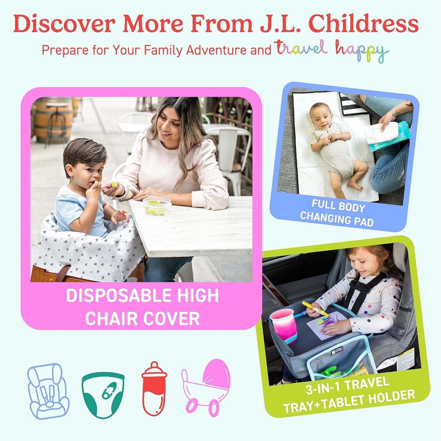J.L. Childress Padded Backpack Car Seat Bag - Car Seat Travel Bag for Airplane, Fits Most Baby & Infant Carriers & Bootsters, Accessories for Gate or Baggage Check, AirTag Compatible - Deluxe, Black