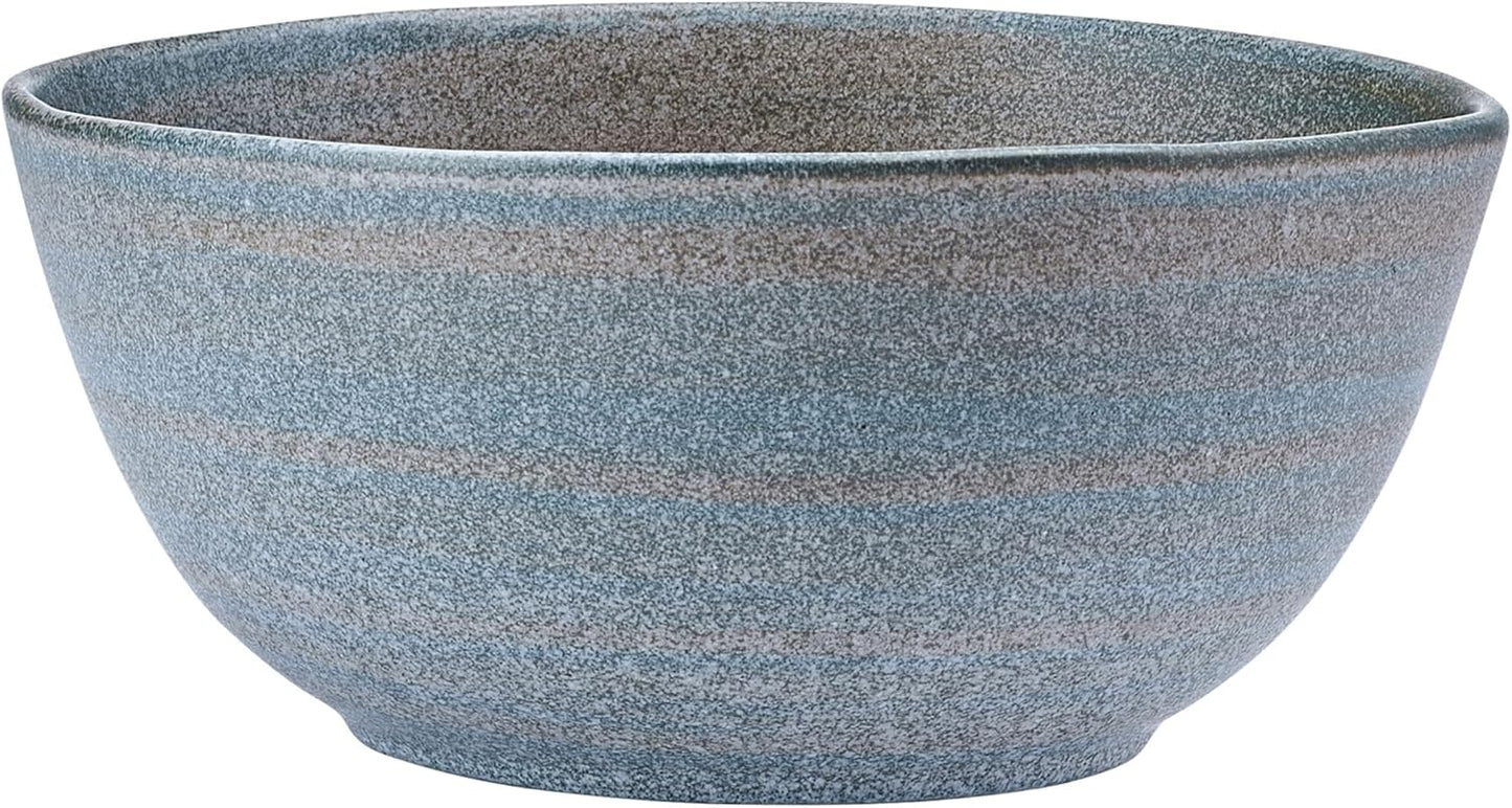 Mikasa Benson 12 Piece Stoneware Dinnerware Set, Service for 4, Plate and Bowl, Modern with Organic Freeform Shape for Everyday Dining, Blue