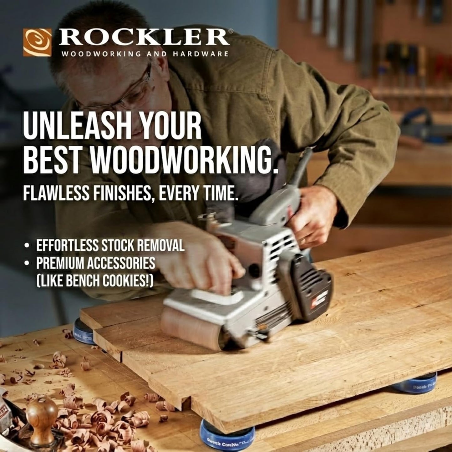 Rockler Work Bench Cookies Plus Work Grippers (4 Pack) – Rockler Bench Cookies Protect Workpiece from Scratches and Benchtop Debris - Woodworking Kit for Most Average-Sized Panels