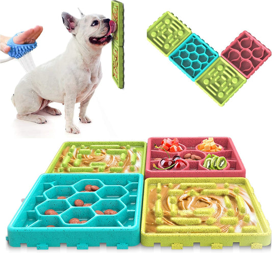 Any Pet Slow Feeding Mat - Tray, Slow Feeder Dog Bowls, Anxiety Relief Feeding Mat with Suction