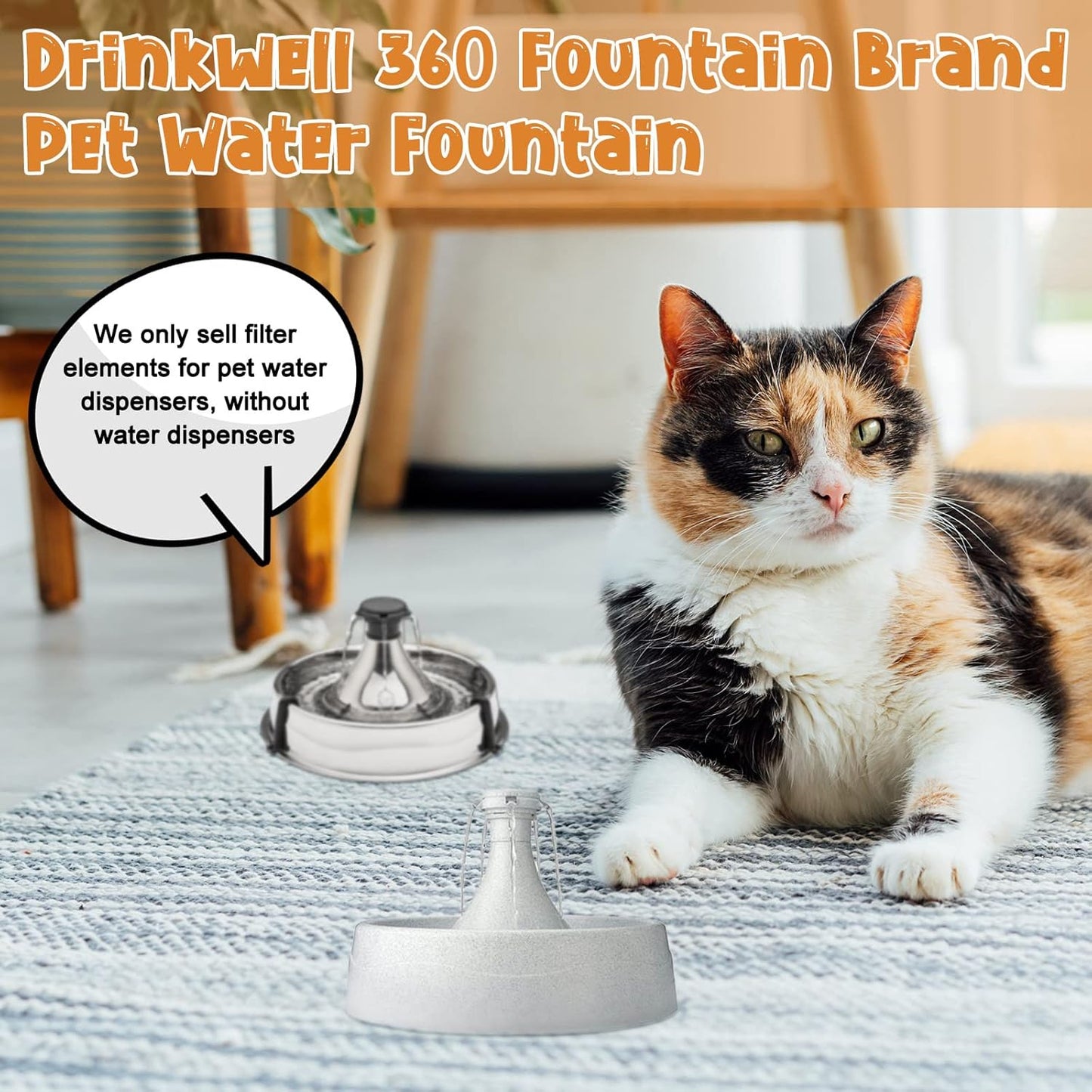 Sweetude 36 Pack Pet Charcoal Filters Pet Fountain Filter Replacement Charcoal Water Filter Compatible with Drinkwell 360 and Drinkwell 360 Stainless Steel Multi Fountain for Dog Cat