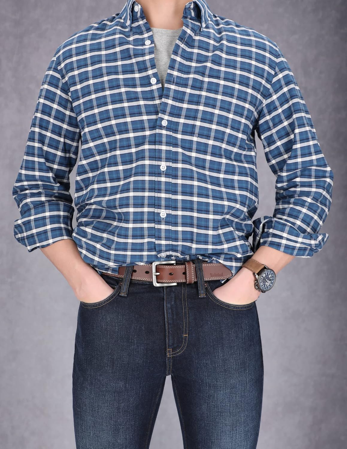 Timberland Men's Classic Leather Jean Belt 1.4 Inches Wide (Big & Tall Sizes)