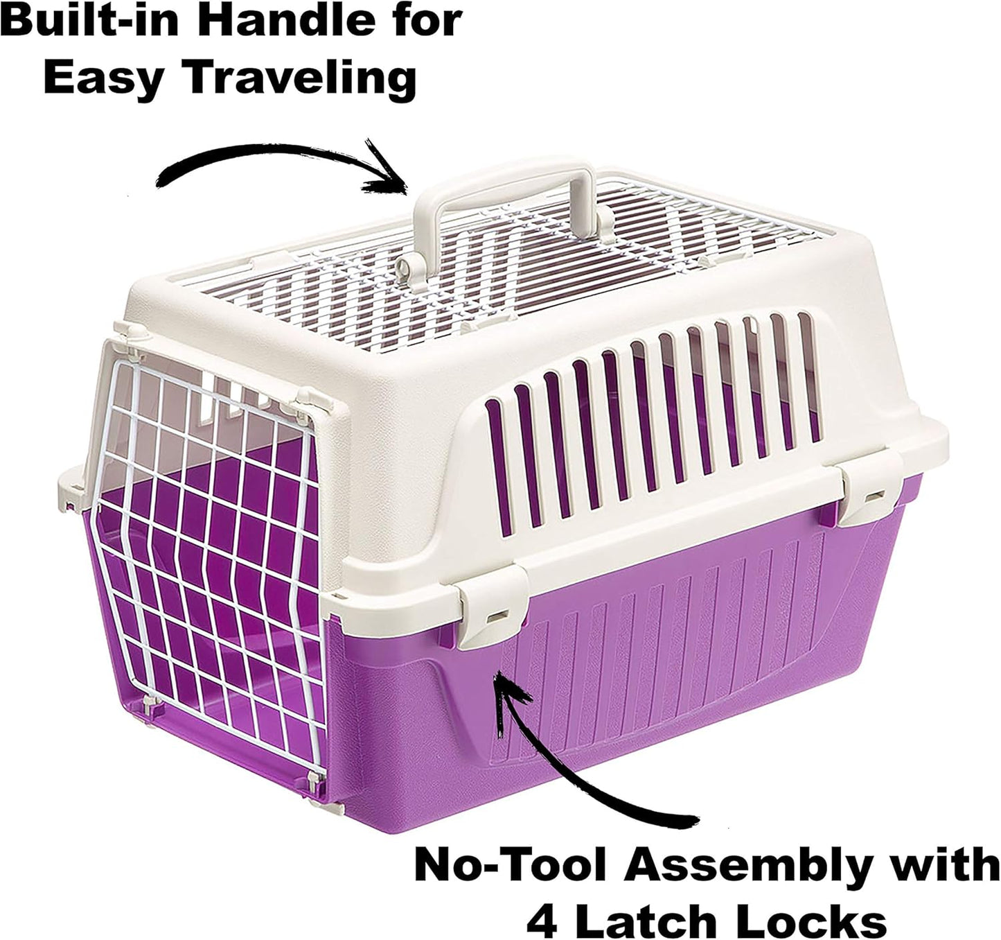 Ferplast Atlas Pet Carrier | Small Pet Carrier for Dogs & Cats w/Top & Front Door Access