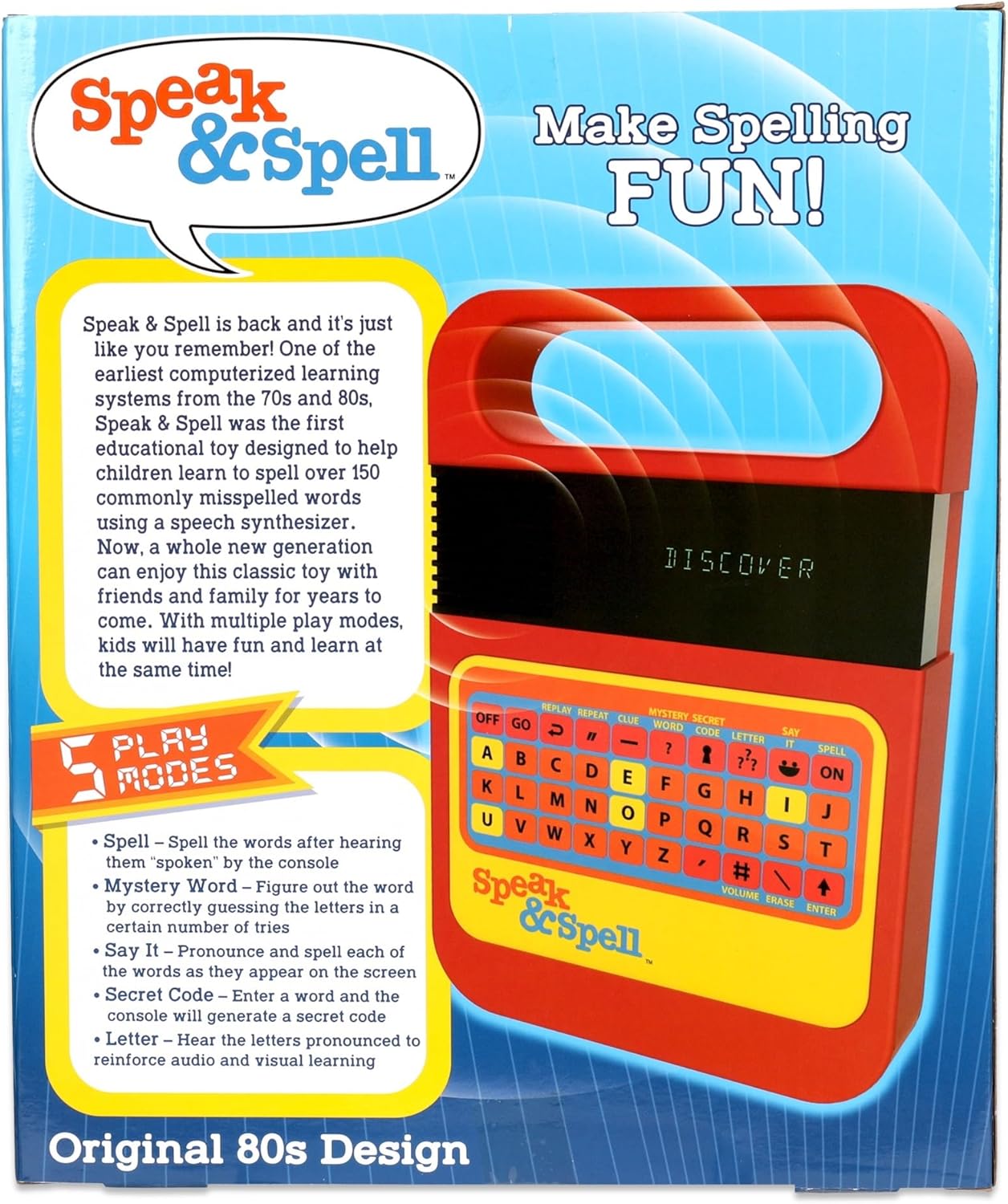 Speak & Spell Electronic Game - Educational Learning Toy, Spelling Games, 80s Retro Handheld Arcade, Autism Toys, Activity for Boys, Girls, Toddler, Ages 7+