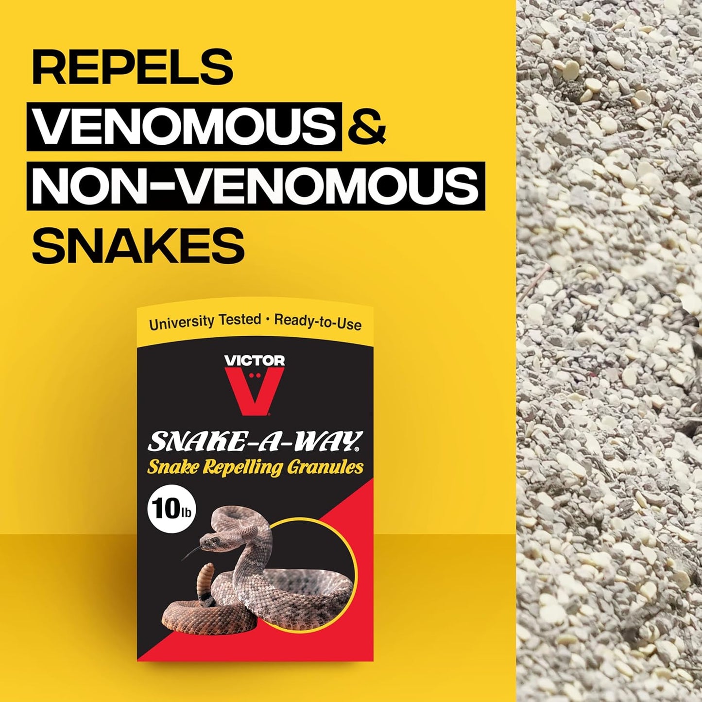 Victor VP364B-10 Snake-A-Way Outdoor Snake Repellent For Yard Powerful, Granules 10LB - Repels Against Poisonous and Non-Poisonous Snakes