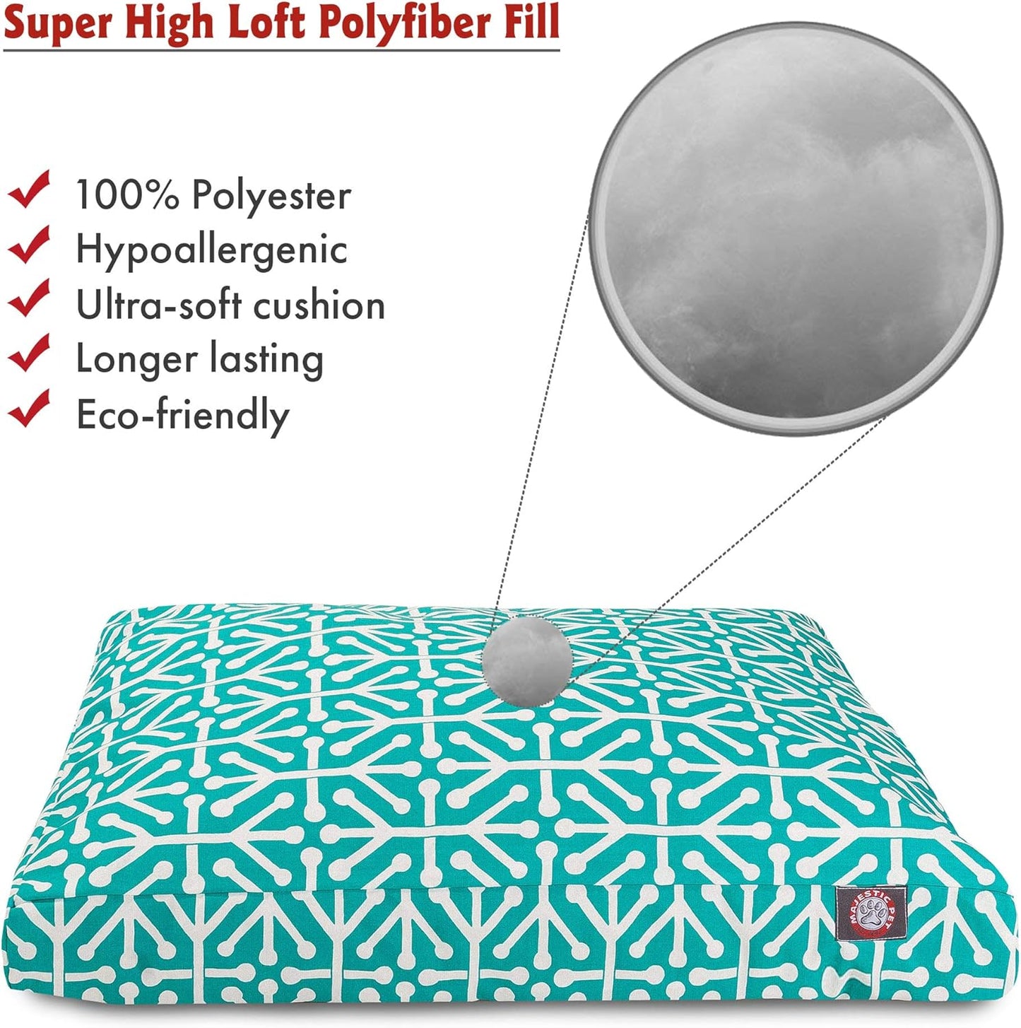 Pacific Aruba Small Rectangle Indoor Outdoor Pet Dog Bed With Removable Washable Cover By Majestic Pet Products