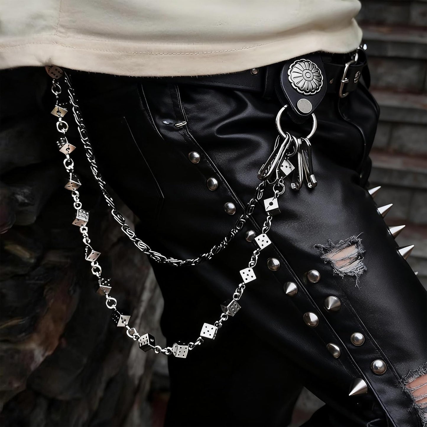 Dice Pocket Pants Chain: Stylish Jean Chain for Men Women, Chic Rockstar Streetwear Goth Y2K Biker Accessories