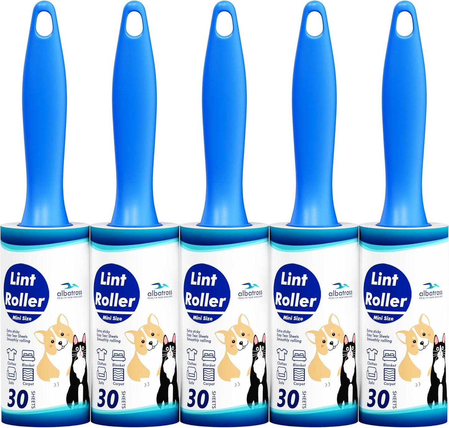 Mini Extra Sticky Lint Rollers for Travel - 150 Sheets Small Sized Portable Lint Removers for Pet Hair and Debris Pickup150, Travel Essentials
