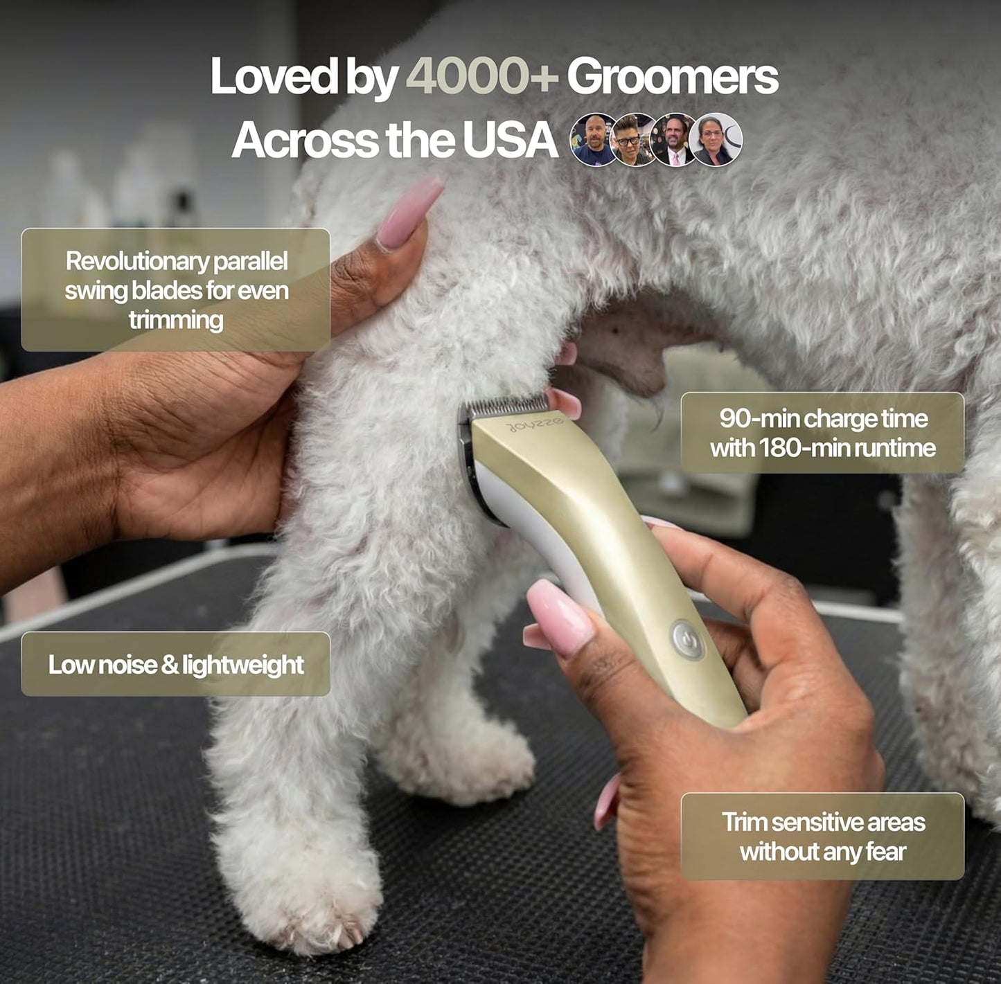 Hornet Mini Trimmer - Compact and Portable Pet Trimming Dog Clippers for Grooming - Low Noise, Rechargeable Cordless Pet Hair Grooming Clippers