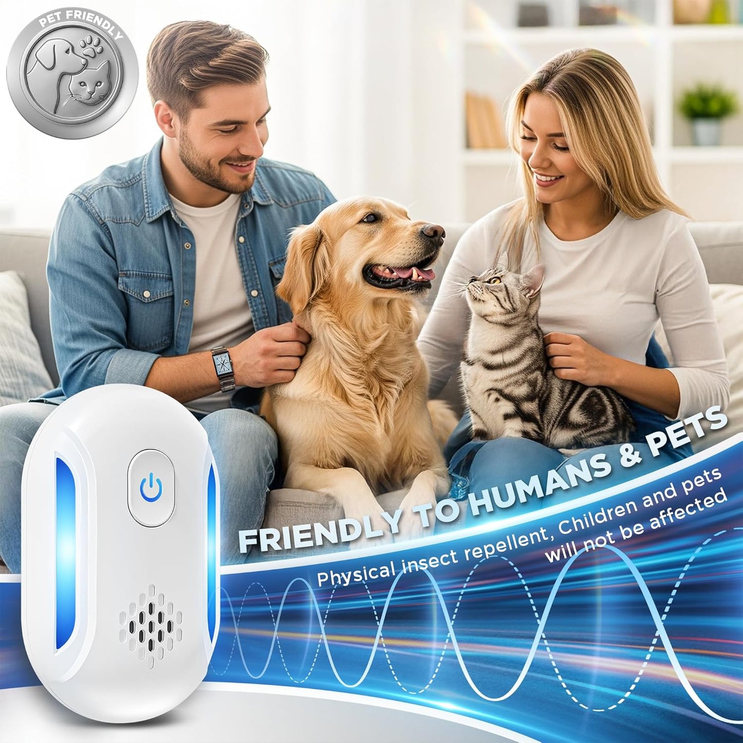 Ultrasonic Mouse & Pest Indoor Repeller Plug-in, Repellent for Mice, Rats, Roaches, Bugs, Ants, Spiders, 2 Mode (5 Pack)