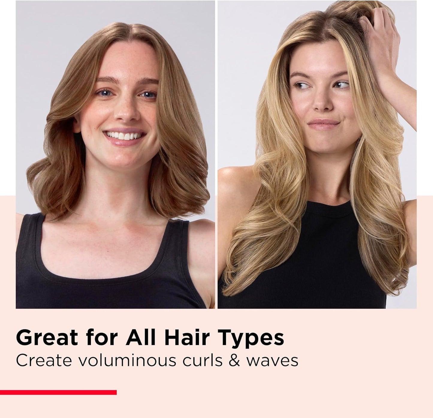REVLON Silicone Bristle Heated Hair Styling Brush | Fast, Long Lasting Volume for Easy Styling | 1" Barrel for Full Body and Smooth Styles (Black/Pink)