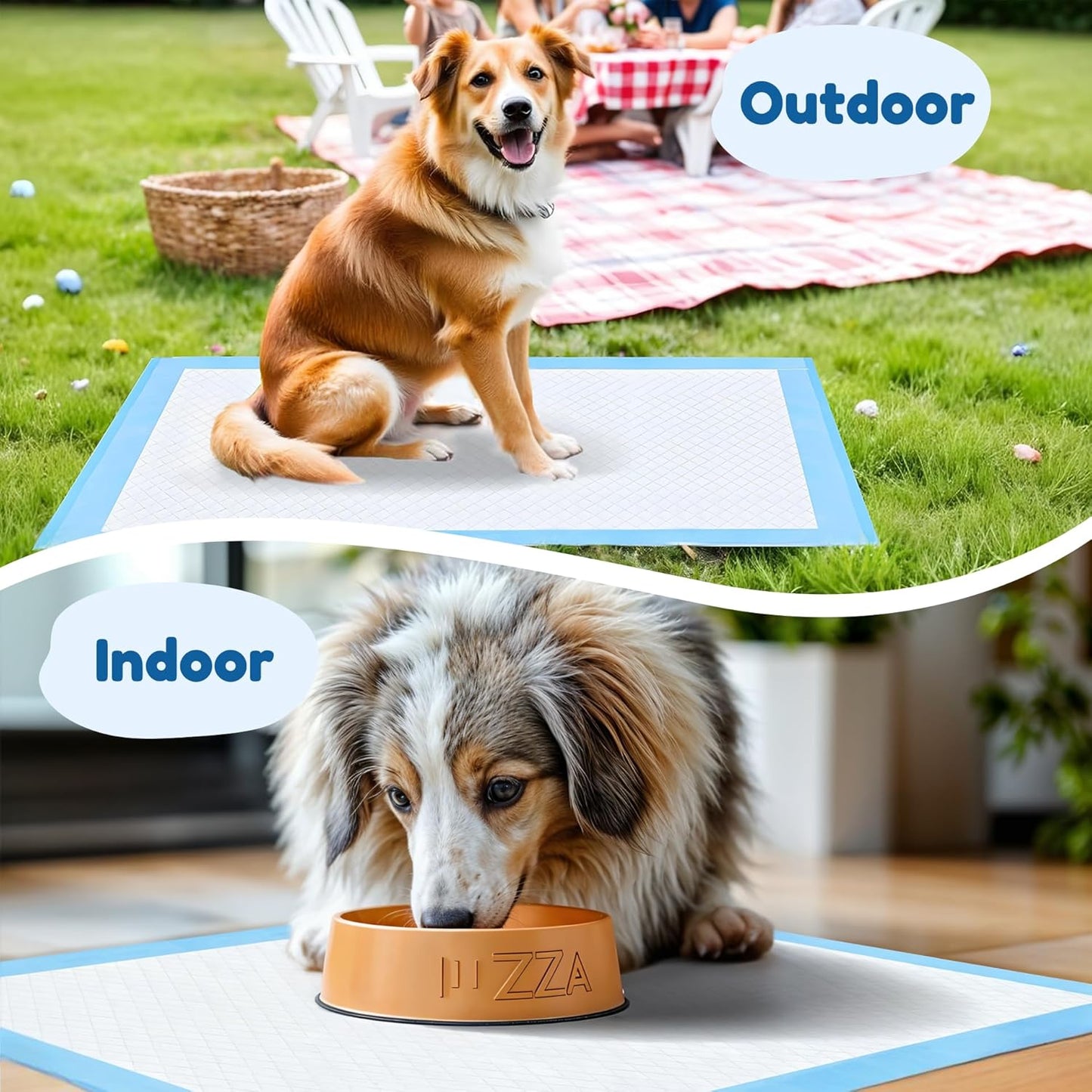 Super Absorbent Waterproof Dog and Puppy Pet Training Pad, Housebreaking Pet Pad, 50-Count Extra Middle-Size, 28’’X30’’, Blue