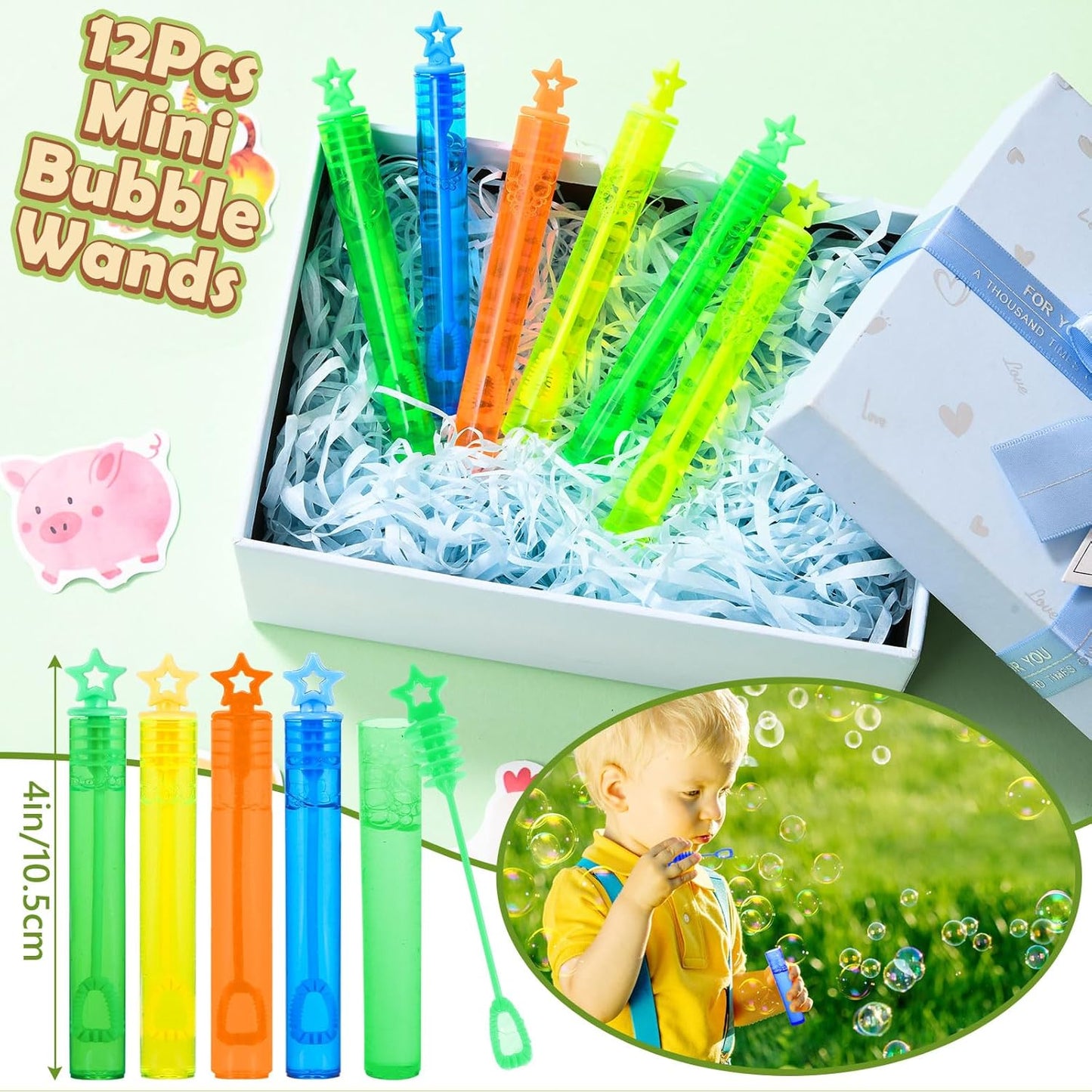 Winrayk 98Pcs Farm Animals Party Favors Barnyard Birthday Supplies, Drinking Straw Mini Bubble Wand Slap Bracelet Keychain Sticker, Goody Bag Stuffer Filler Girl Boy Kids Farm Theme Party Favors Decor