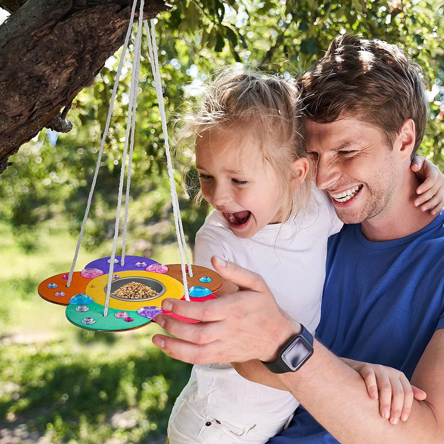 Gooidea Kids Arts and Crafts Bird Feeders for Outside, 2-Pack DIY Wooden Paint Kits Outdoor Toys Easter Basket Stuffers for Boys & Girls Age 3-5 4-8 8-12