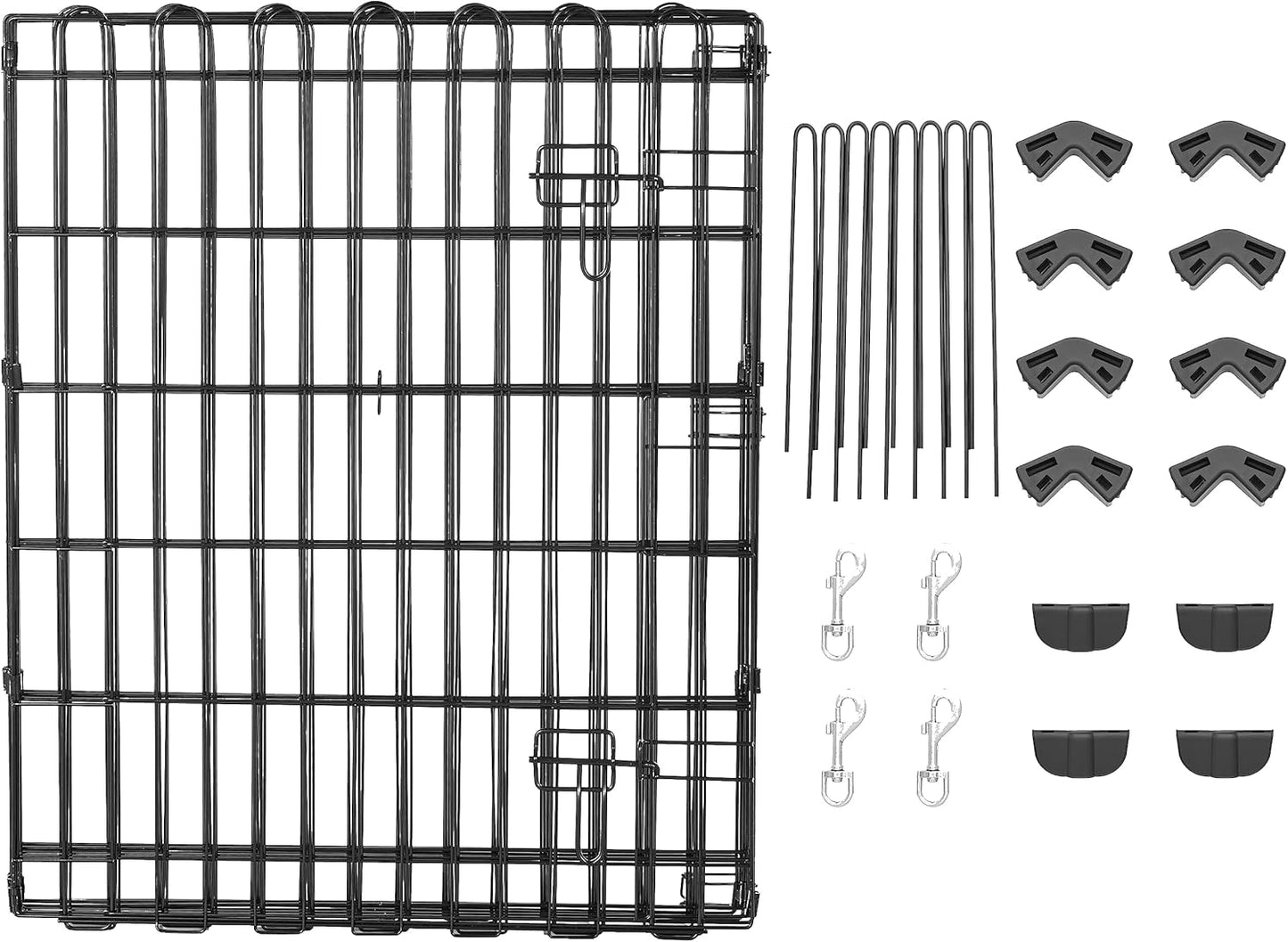 Amazon Basics Portable Foldable Octagonal Metal Exercise Dog Playpen, Indoor/Outdoor Pet Fence with Single Door, 8 Panels, Small, 30 Inches, Black