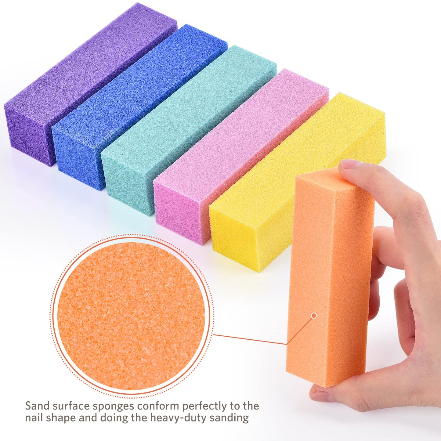 TsMADDTs Nail Files and Buffers, Professional Manicure Tools Kit Rectangular Art Care Buffer Block Tools 100 180 Grit 12 pcs(Black)