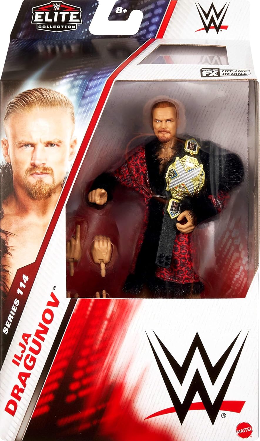 Mattel WWE Elite Action Figure & Accessories, Series #114 6-inch Collectible Ilja Dragunov with 25 Articulation Points & Swappable Hands
