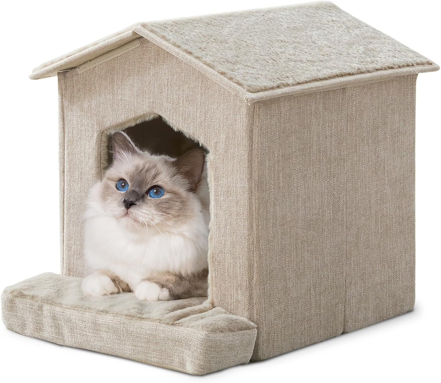 Cat Beds for Indoor Cats,Large Cat Houses for Cats,Small Dogs,Cat Cave with Orthopedic Cushion,Foldable Cat Condos,Hideaway,Shelter,Cat Tent for Small and Medium Pet Bed