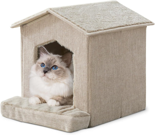 Cat Beds for Indoor Cats,Large Cat Houses for Cats,Small Dogs,Cat Cave with Orthopedic Cushion,Foldable Cat Condos,Hideaway,Shelter,Cat Tent for Small and Medium Pet Bed