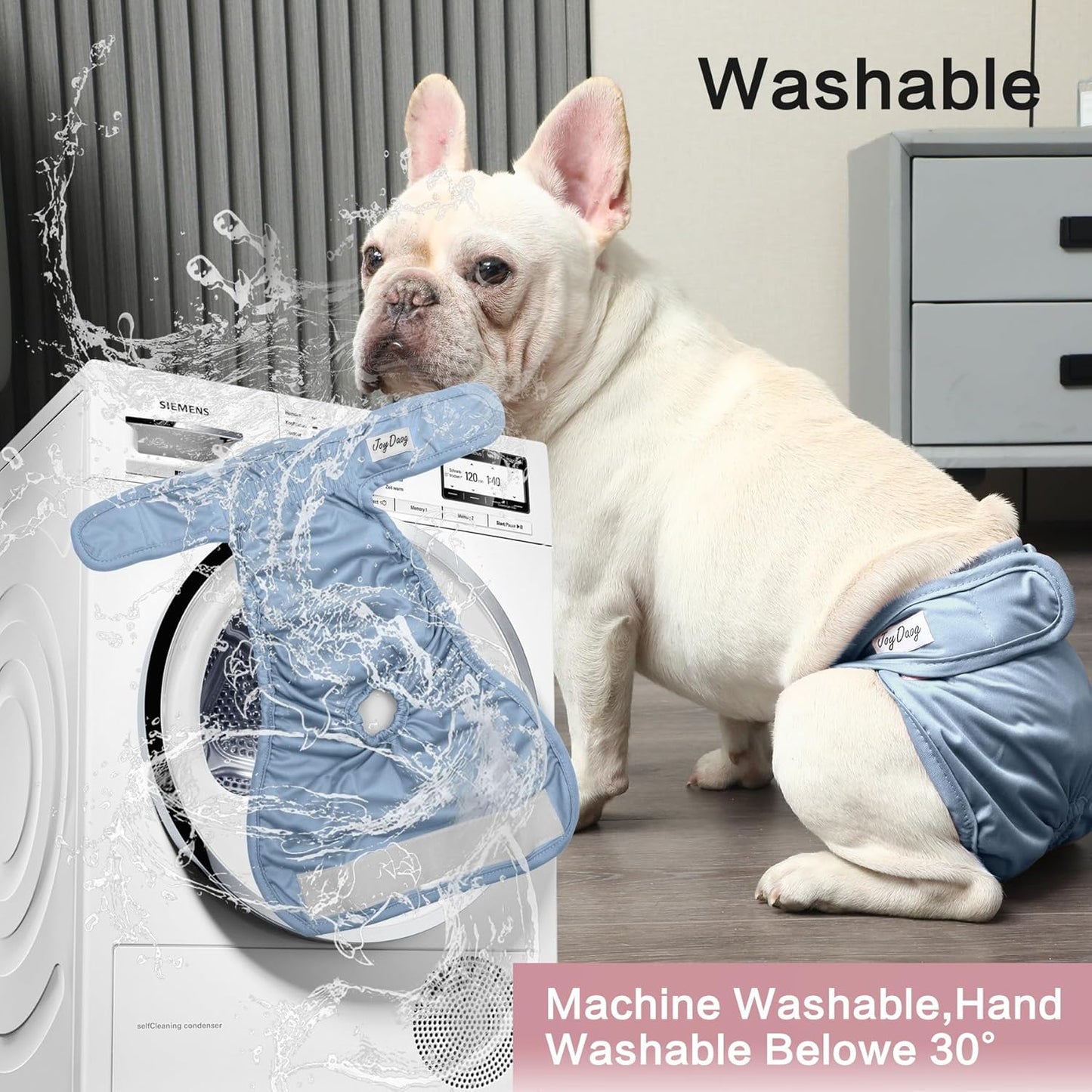 Female Dog Diapers for Medium Dogs,4 Pack Reusable Washable Premium Doggie Diapers for Heat,Incontinence,Period Doggy Nappies,L