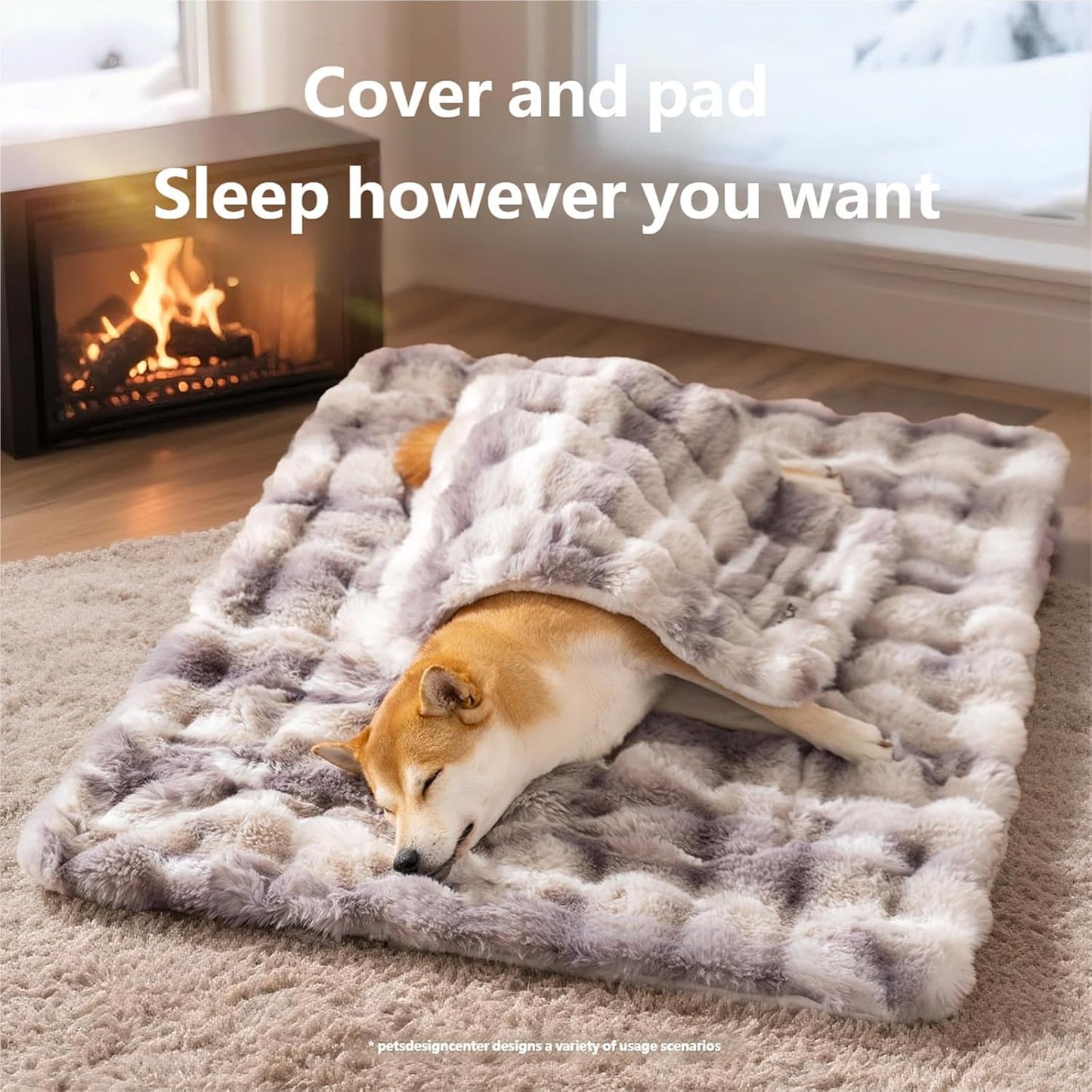 Pet Sofa Bed with Removable Furry Cover Soft Nest for Large Dogs & Cats Gift-Ready Design Crate Bed for Small Medium Dogs