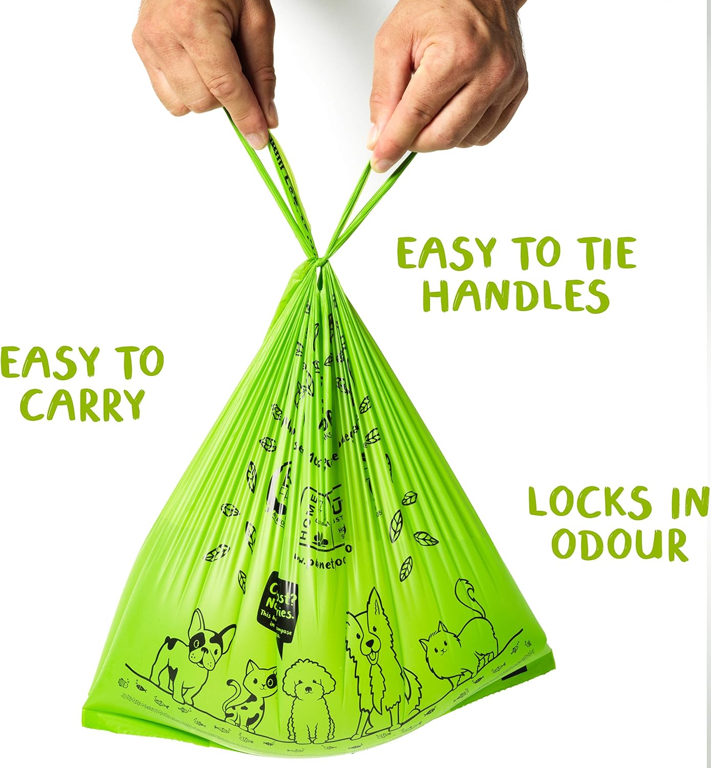PLANET POOP Home Compostable Dog Poop Bags, 30 Count, XL Sized Cat Litter Box Clean-up with Handles, Biodegradable for Dogs Extra-Large Grocery Supplies
