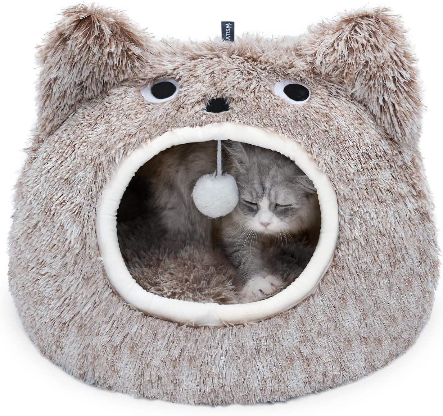 CATISM Cat Bed - Cat Beds for Indoor Cats, Soft Plush Cats Cave, Washable Cave for Kitty