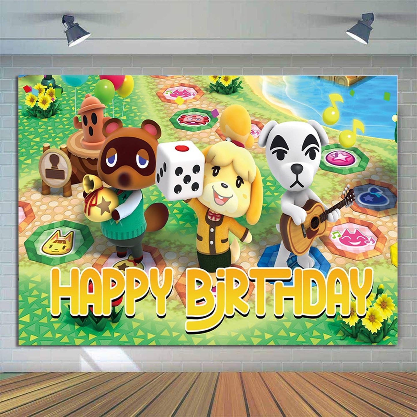 42pcs Animal-Crossing Birthday Party Supplies Pack Includes，Banner，Cake Topper，Blackdrop,Balloons for party supplies