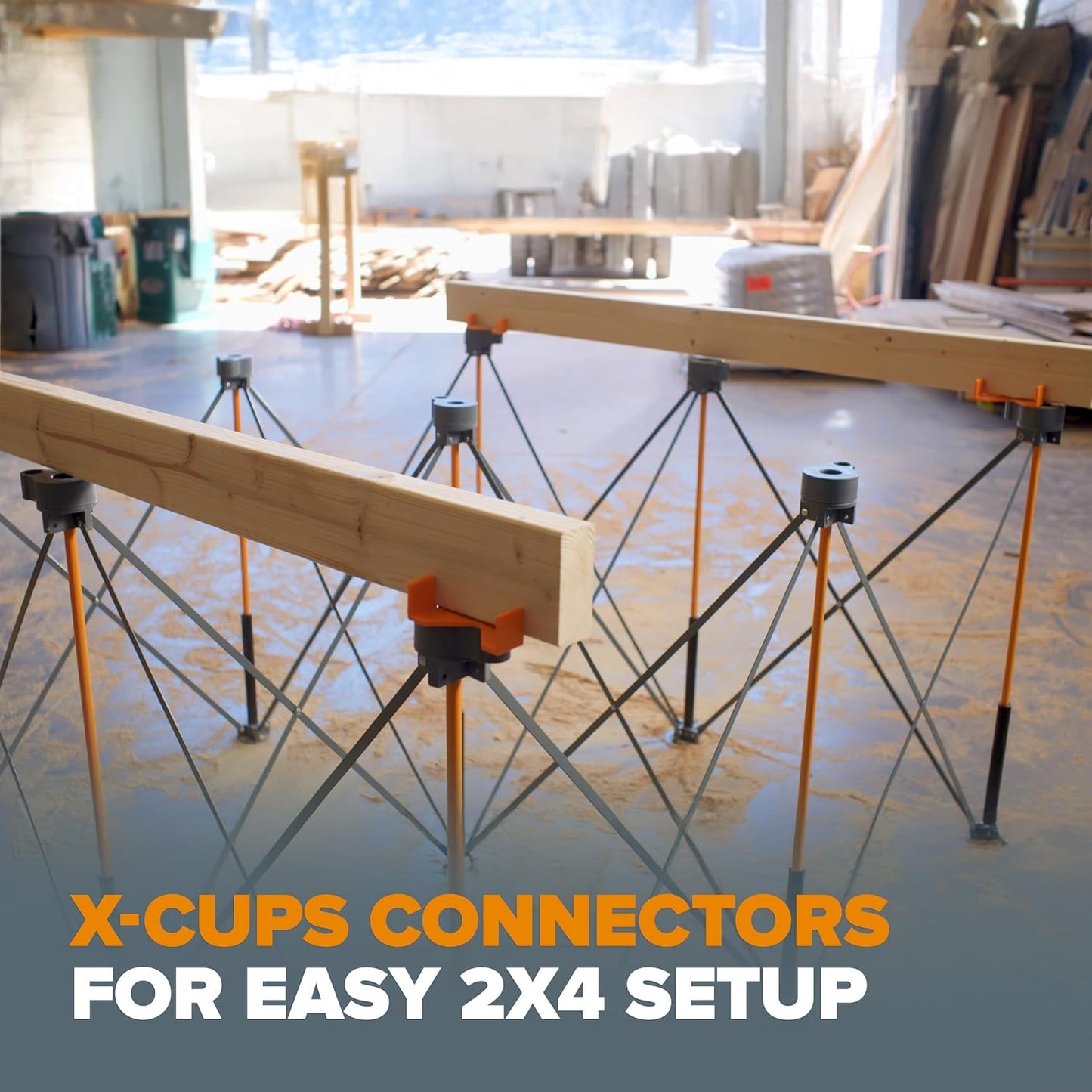 BORA Centipede Panel Cutting Accessory Kit – 4 X-Cups, 4 Quick Clamps, 6 Non-Slips, 2 Hooks, Fits All Centipede Work Stands - Work Bench Accessories for Sawhorse Folding Table Applications CAK2017