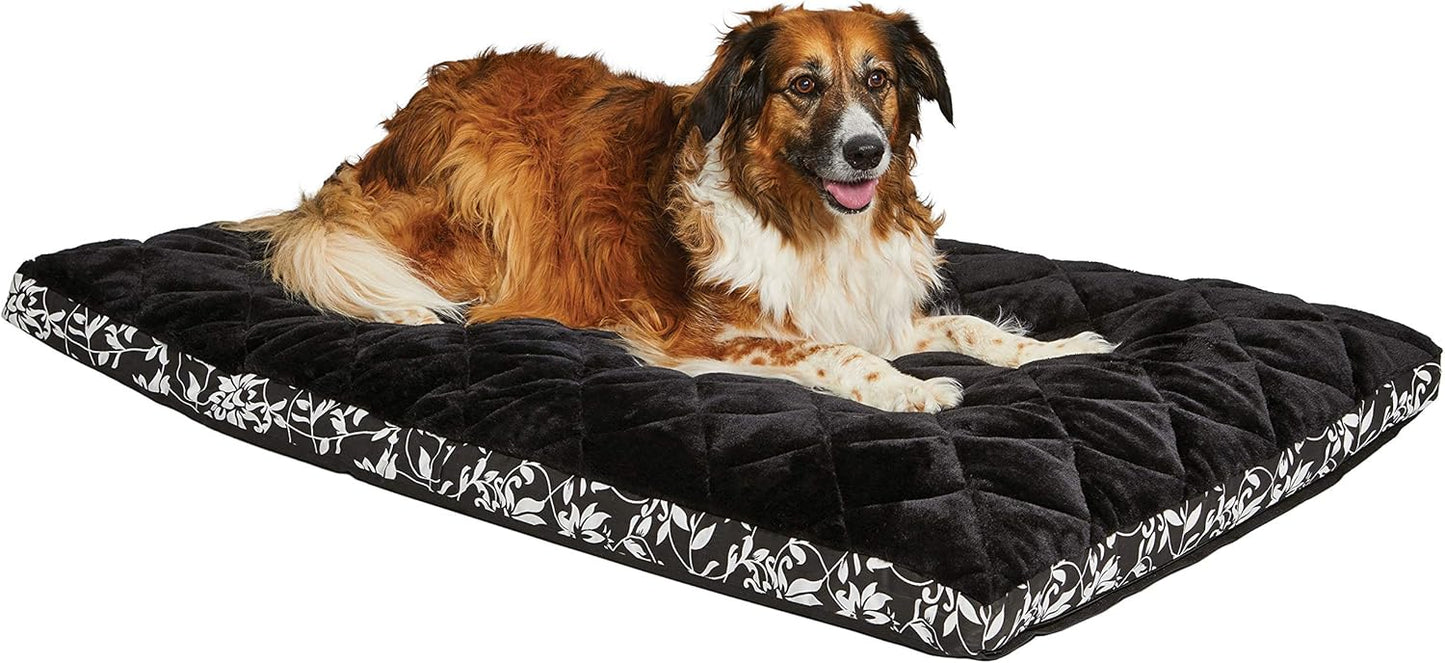Midwest Homes for Pets 4090028-PLS 칼라일 강아지 크레이트 매트리스, 블랙/화이트 플로럴, XL