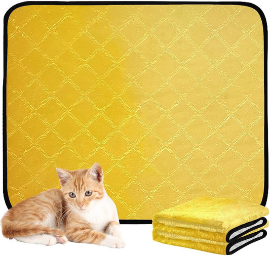 Lemon Yellow Washable Pee Pads for Dogs,Absorbent Reusable Puppy Pads Pet Training Pads for Whelping, Playpen, Crate, Bed M+L
