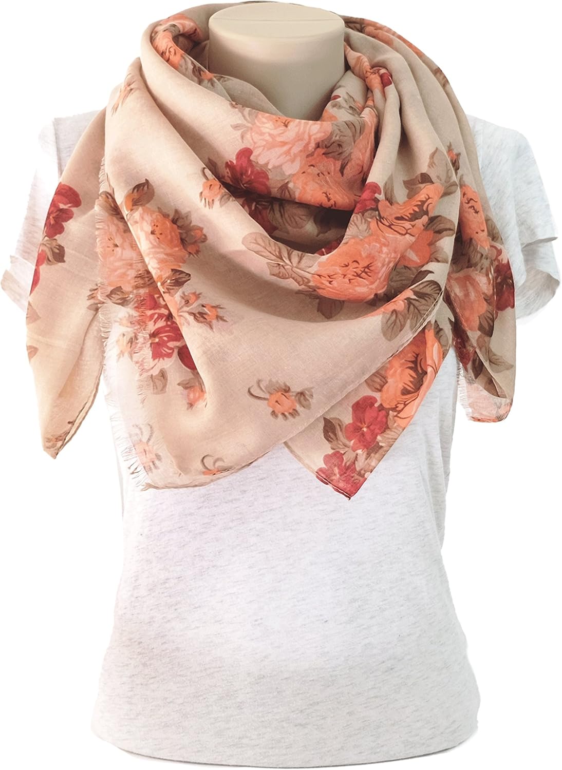 MIMOSITO Scarfs for Women Lightweight Floral Flower Fashion Wrap Shawl Fall Winter