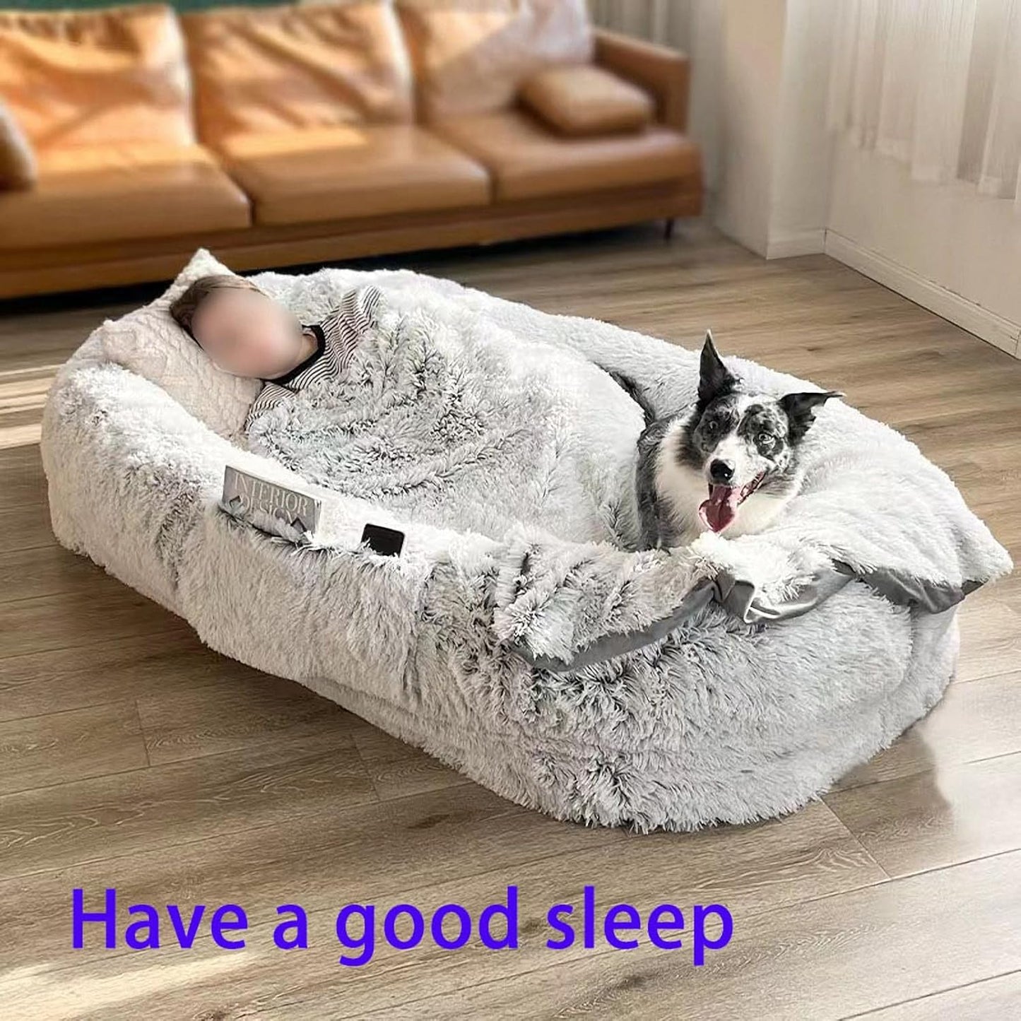 Plush Large Adult Dog Bed, Giant Human Pet Sleeping Bean Bag, Washable Lunch Break Bed (165 * 100cm) (165 * 100cm)