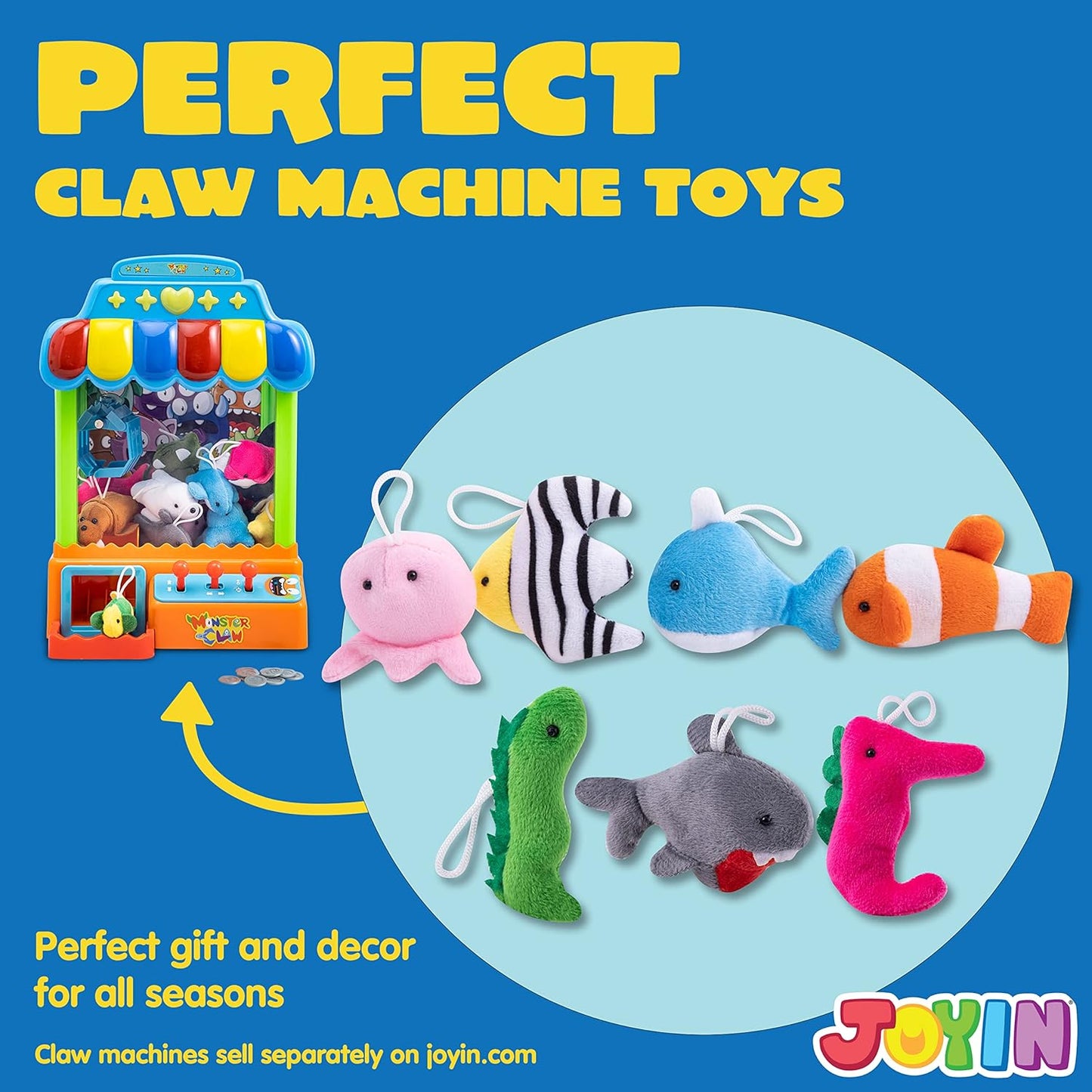 JOYIN 24 Pcs Mini Sea Animal Plush Toys (24 Units 3" Each), Stuffed Sea Animal Bulk for Kids Birthday Party Favors, Pinata Fillers, Goodie Bag Fillers, School Prizes,Easter Party Supplies